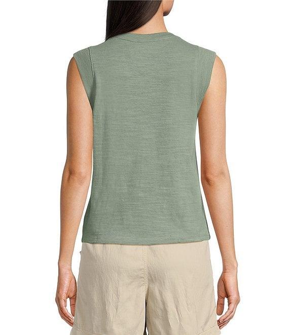 Faherty Sunwash Organic Cotton Slub Knit Crew Neck Sleeveless Muscle Tank Product Image