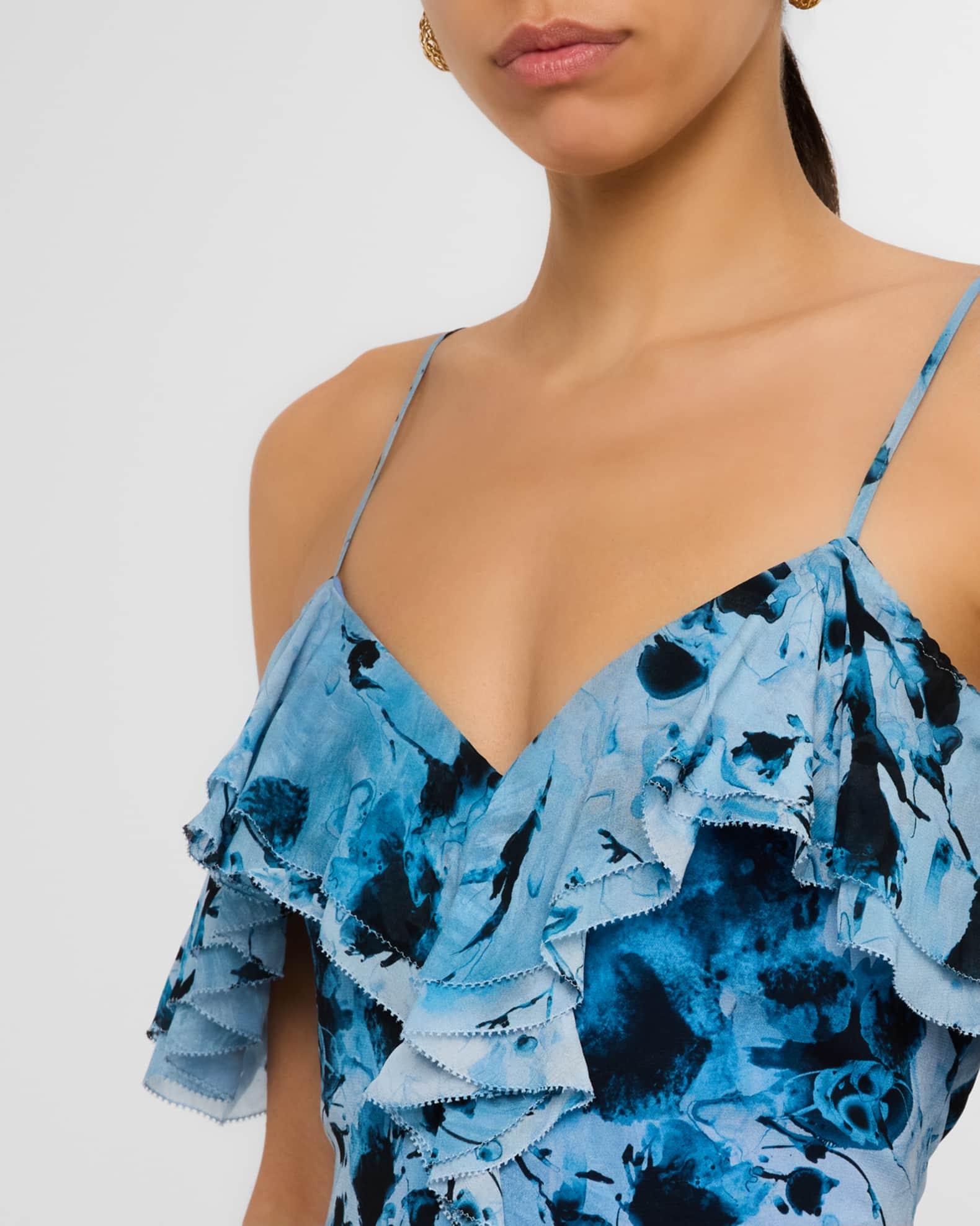 Cold-Shoulder Ruffle Chiffon Gown Product Image