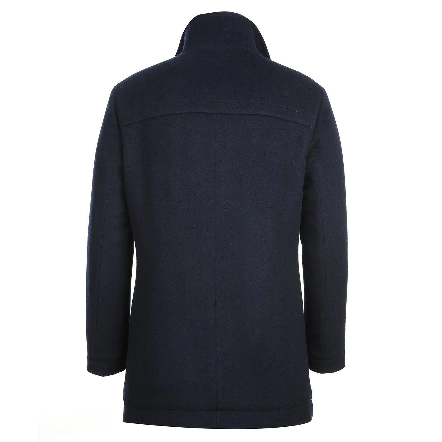 (40R) Navy Slim Fit Wool Blend Coat Product Image