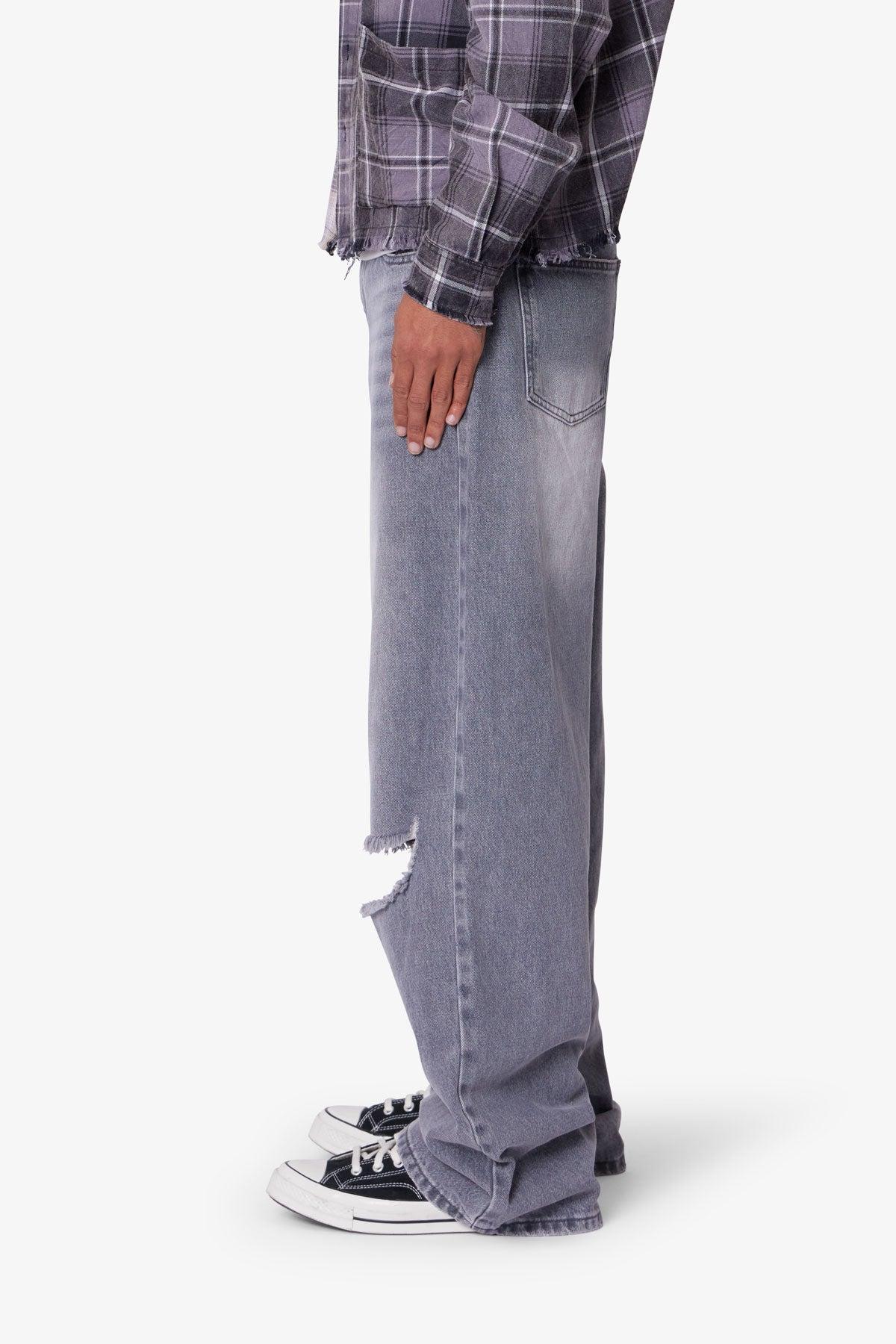 Ultra Baggy Blowout Denim - Washed Grey Product Image