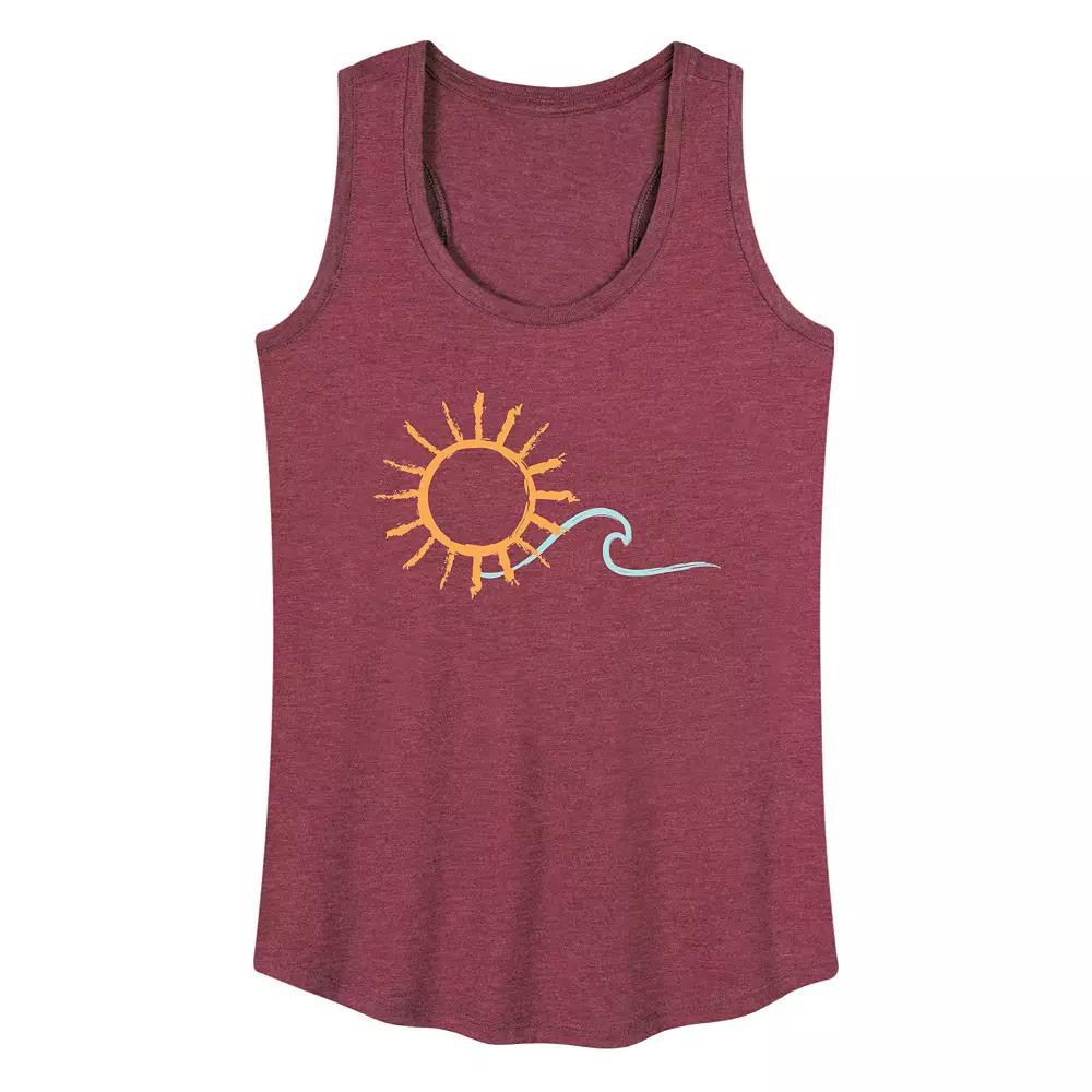 Women's Brushstroke Sun & Wave Graphic Tank Top,  Product Image