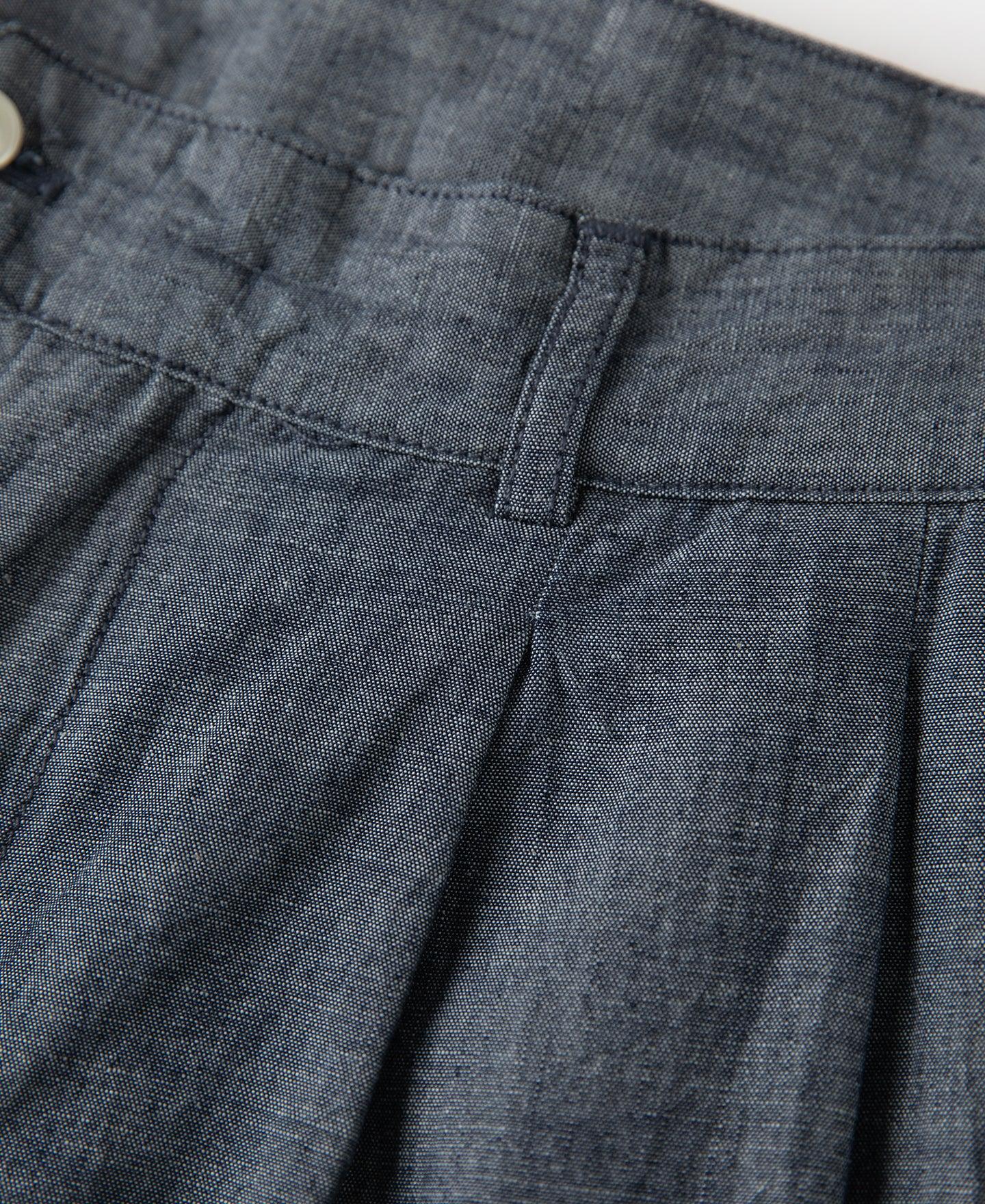 1930s Double-Pleated Chambray Pants Product Image