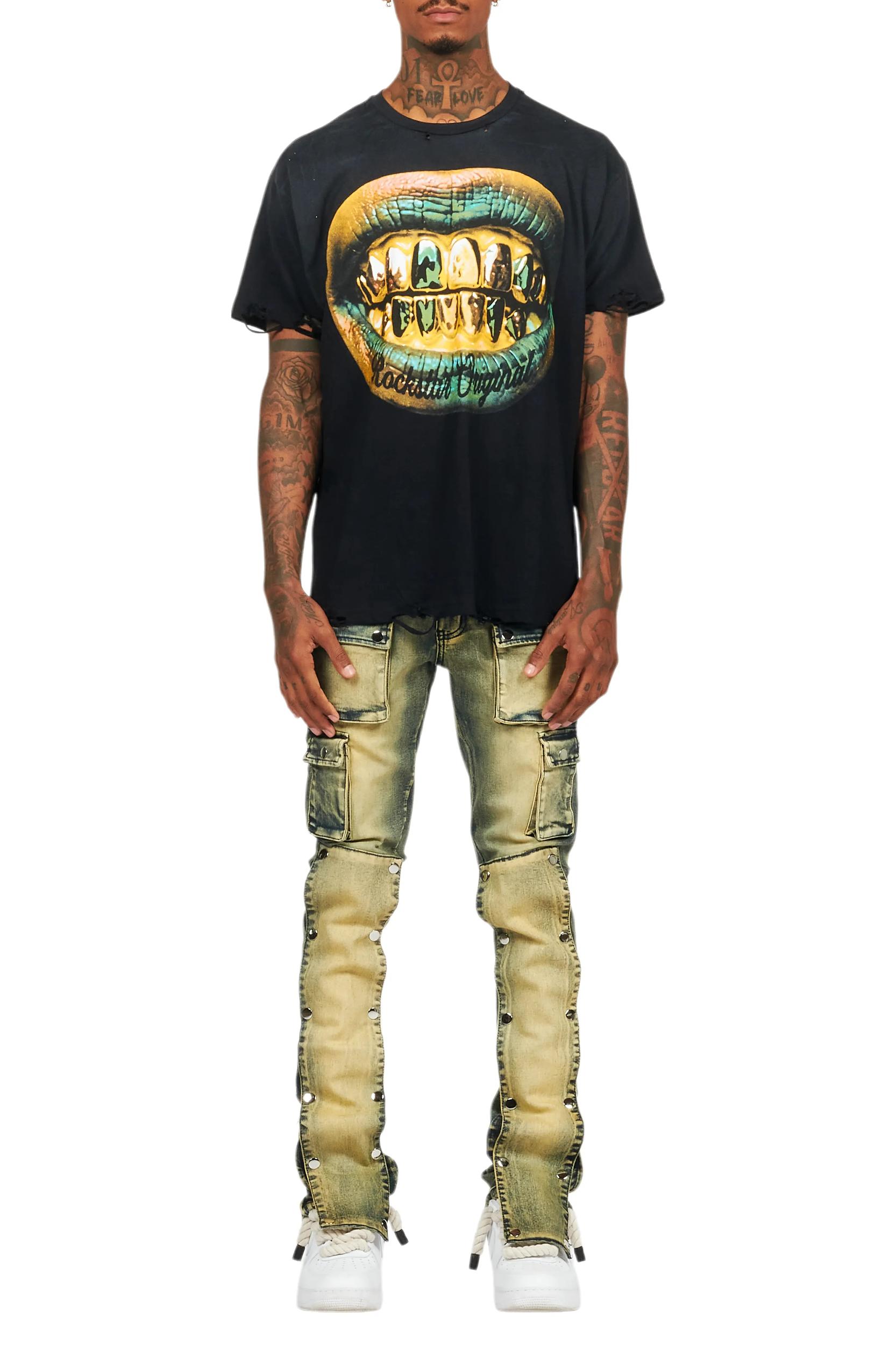 Santana Tint Wash Stacked Flare Jean Male Product Image