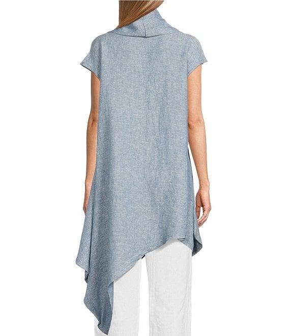 Bryn Walker Noa Linen Cowl Neck Cap Sleeve Asymmetrical Tunic Product Image