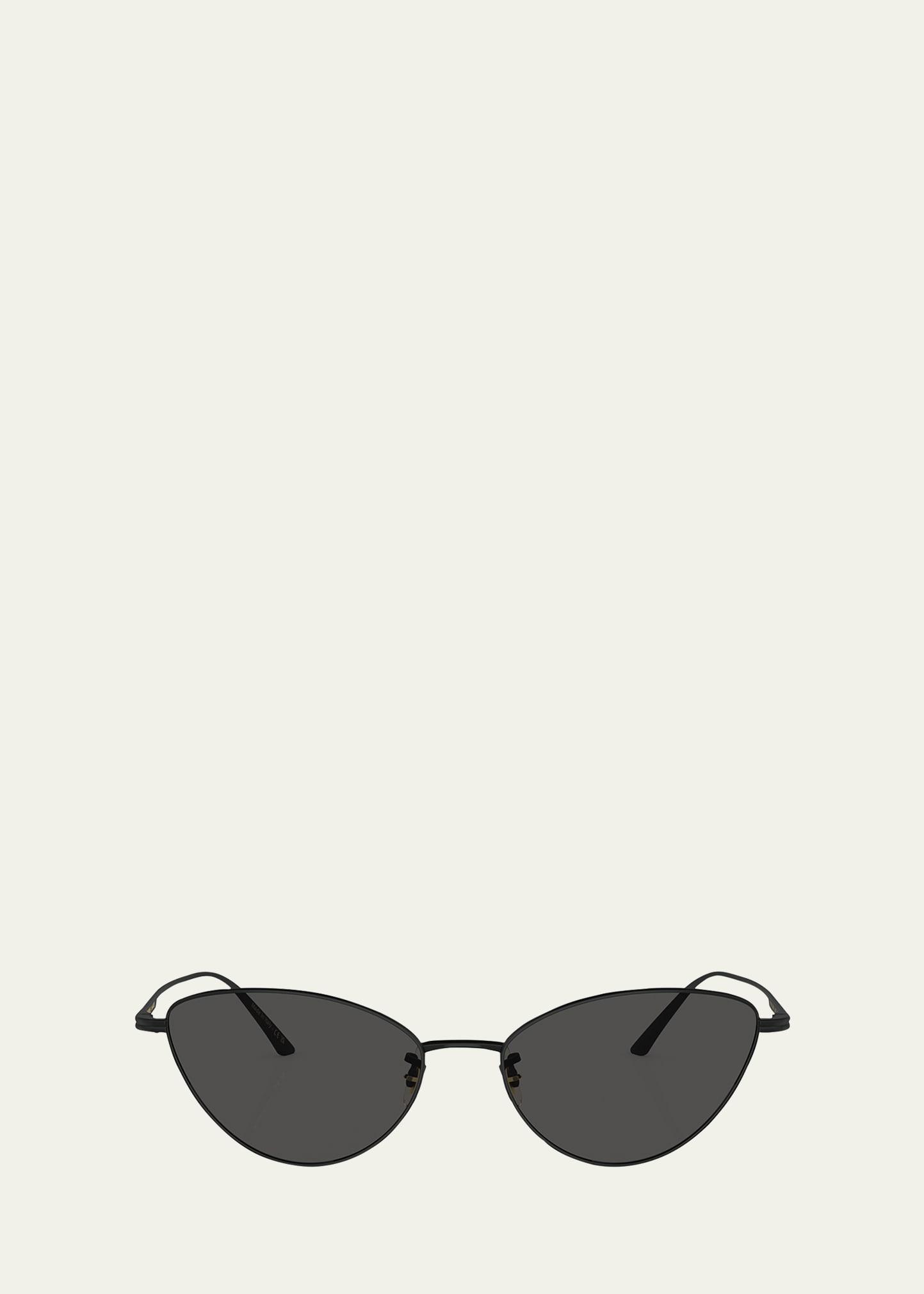 Sleek Black Steel Butterfly Sunglasses Product Image