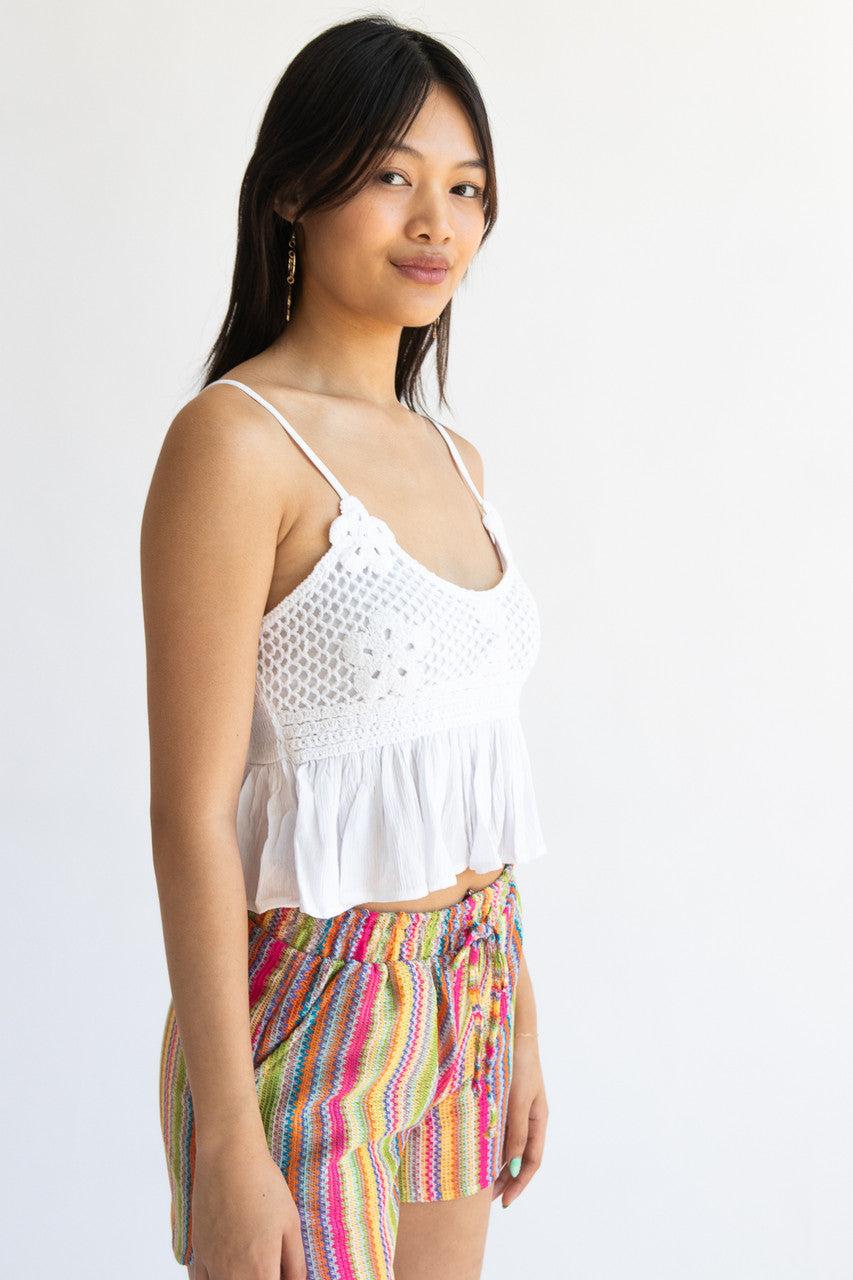 Floral Crochet and Gauze Cami Product Image