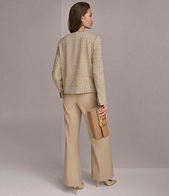 Donna Karan Bi-Stretch Pleated High Rise Wide Leg Pant Product Image