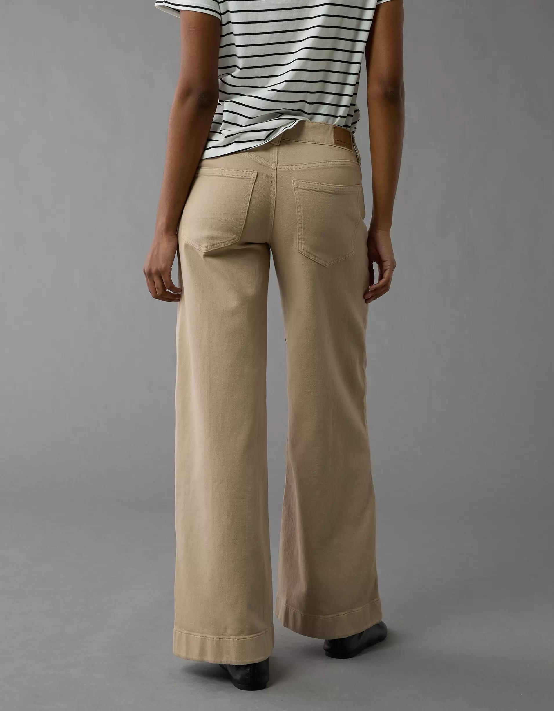 AE Dreamy Drape Stretch Low-Rise Baggy Wide-Leg Pant Product Image