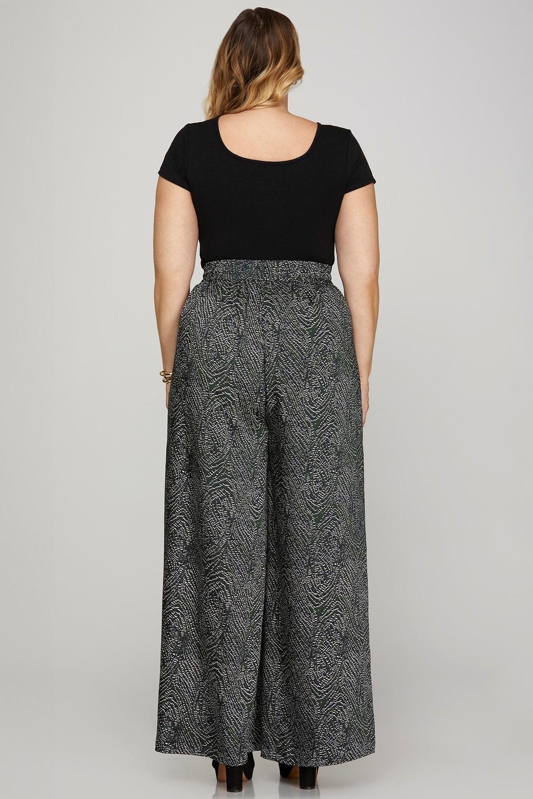 Wide Leg Printed Woven Pants Product Image