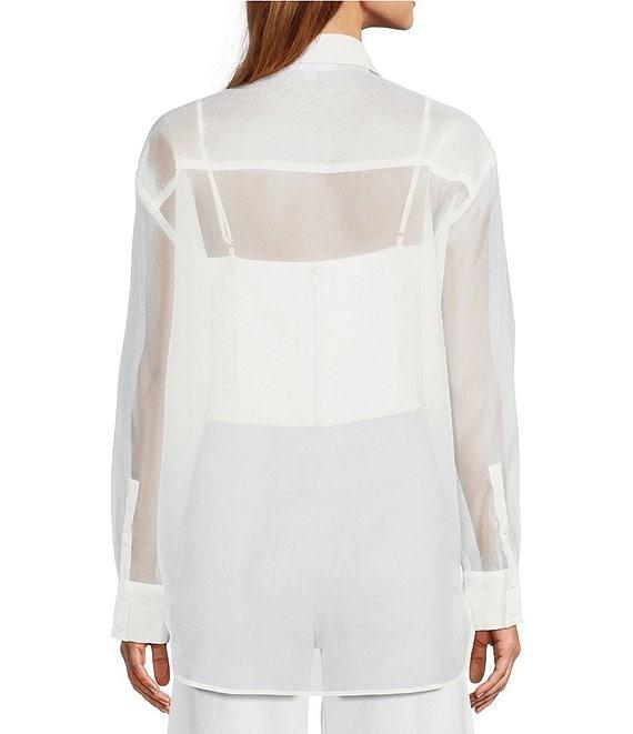 Antonio Melani Priscilla Organza Sheer Long Sleeve Button Front Coordinating Blouse Product Image