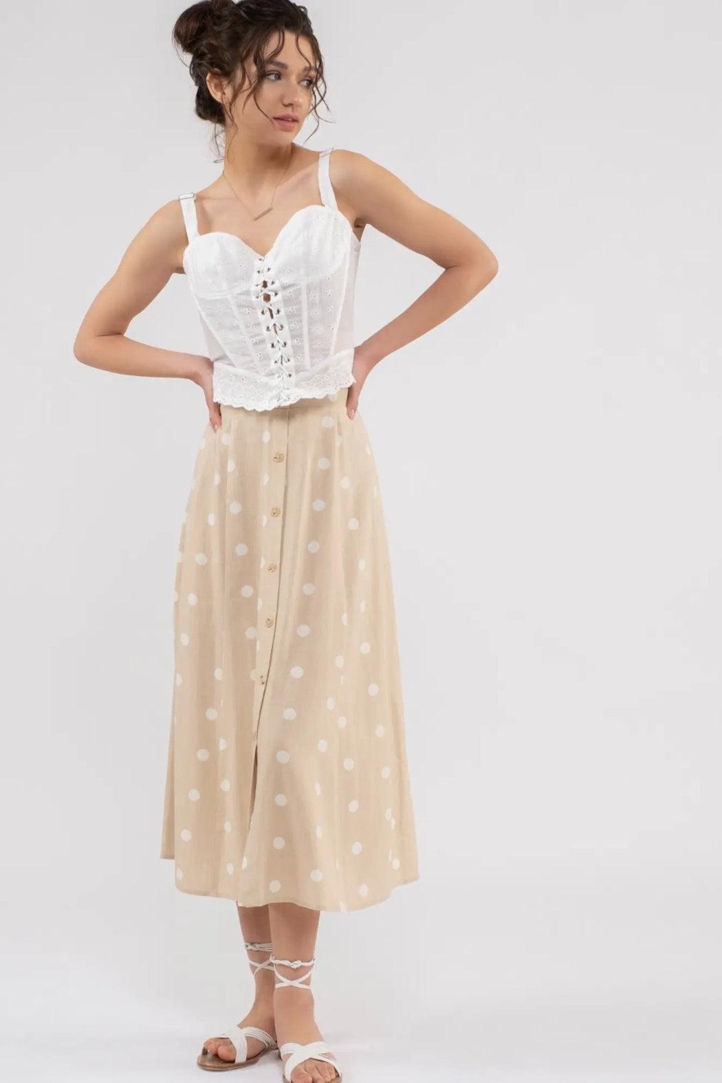 Polka Dot Midi Skirt Product Image