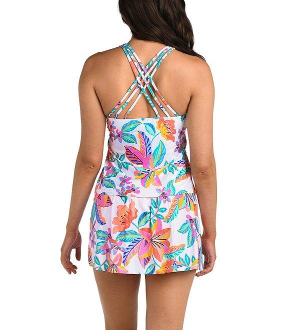 24th & Ocean Francesca Tropical Print High Waist Tummy Control Skort Swim Bottom Product Image