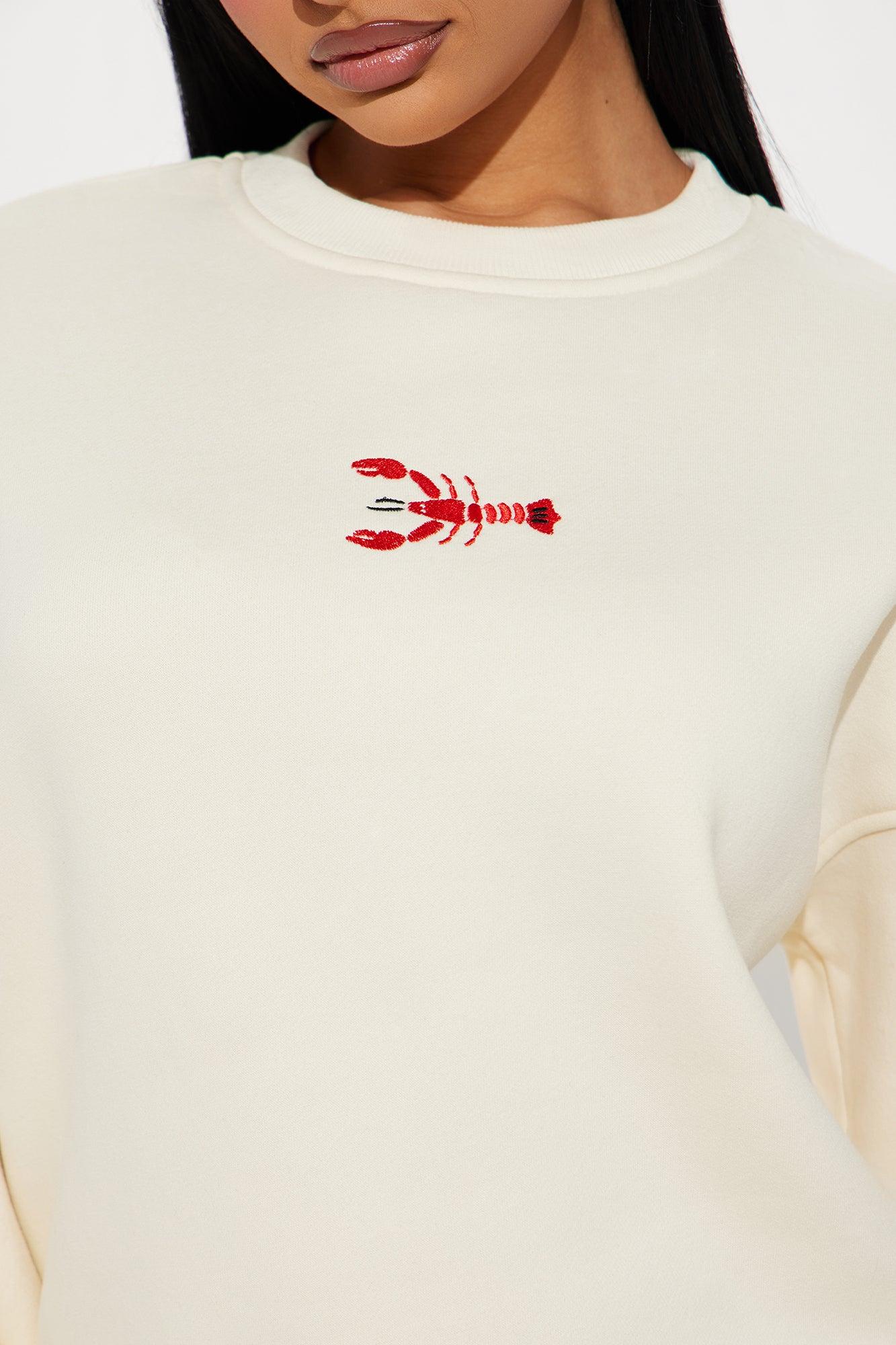 Lobster Livin' Crewneck Sweatshirt - Cream Product Image
