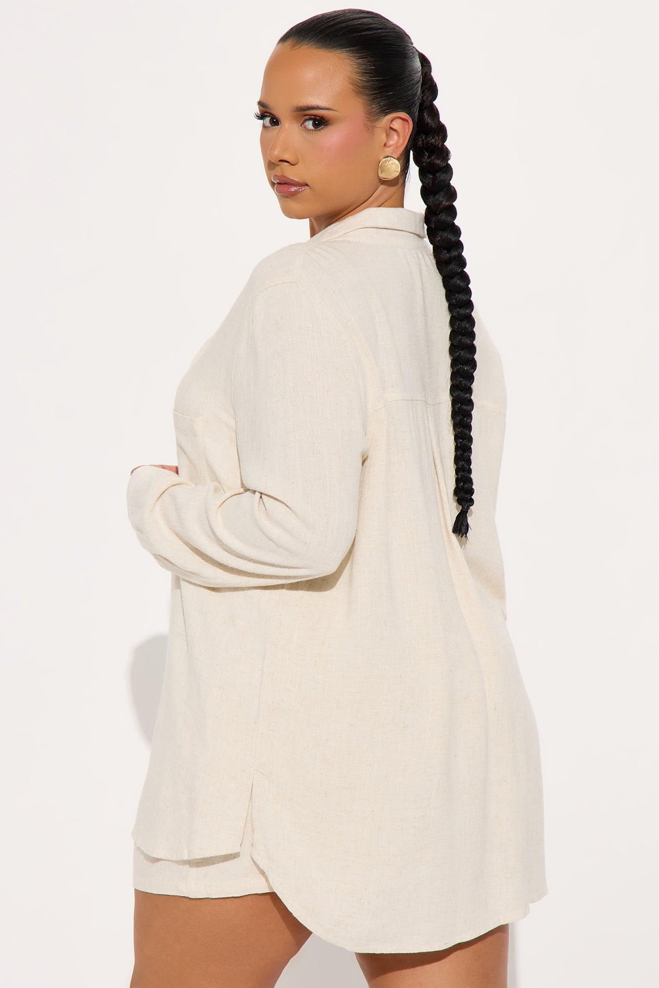 Lia Linen Short Set - Beige Product Image