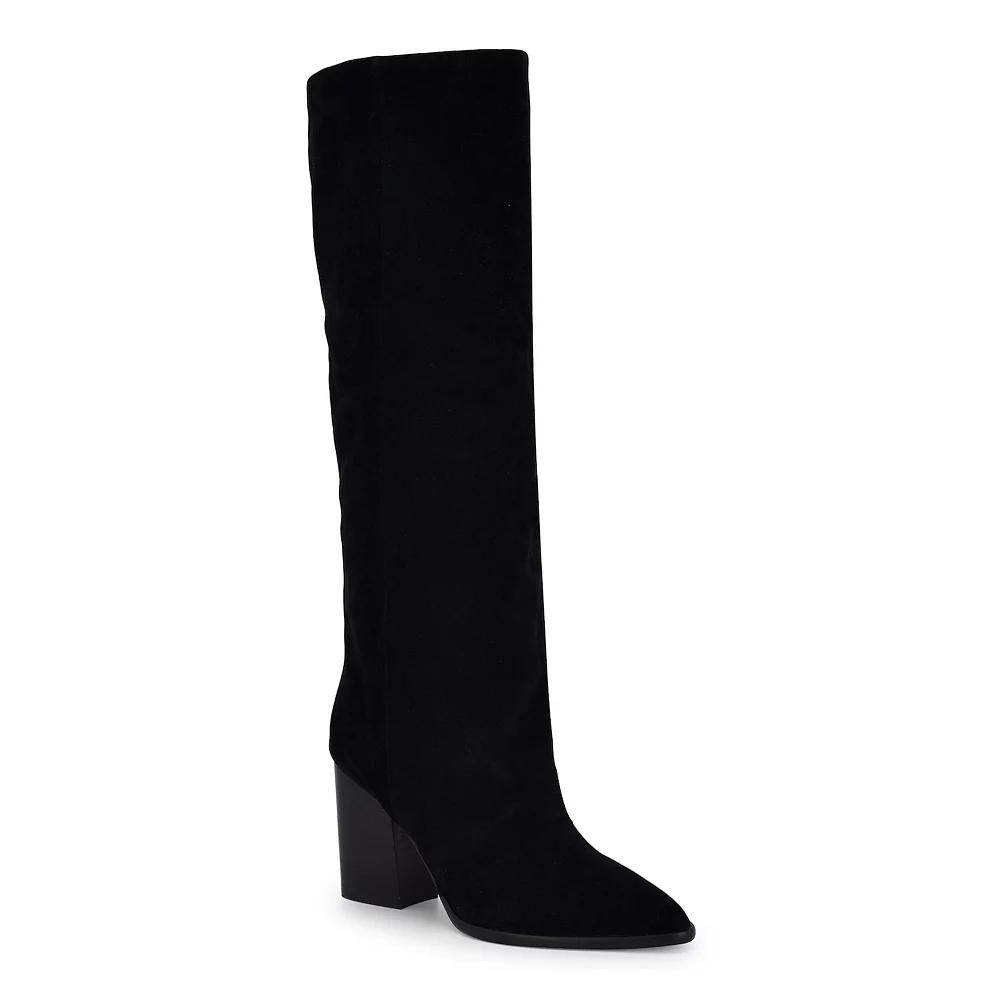 Nine West Chicke Women's Block Heel High Shaft Dress Boots, Size: 8.5, Black Suede Product Image