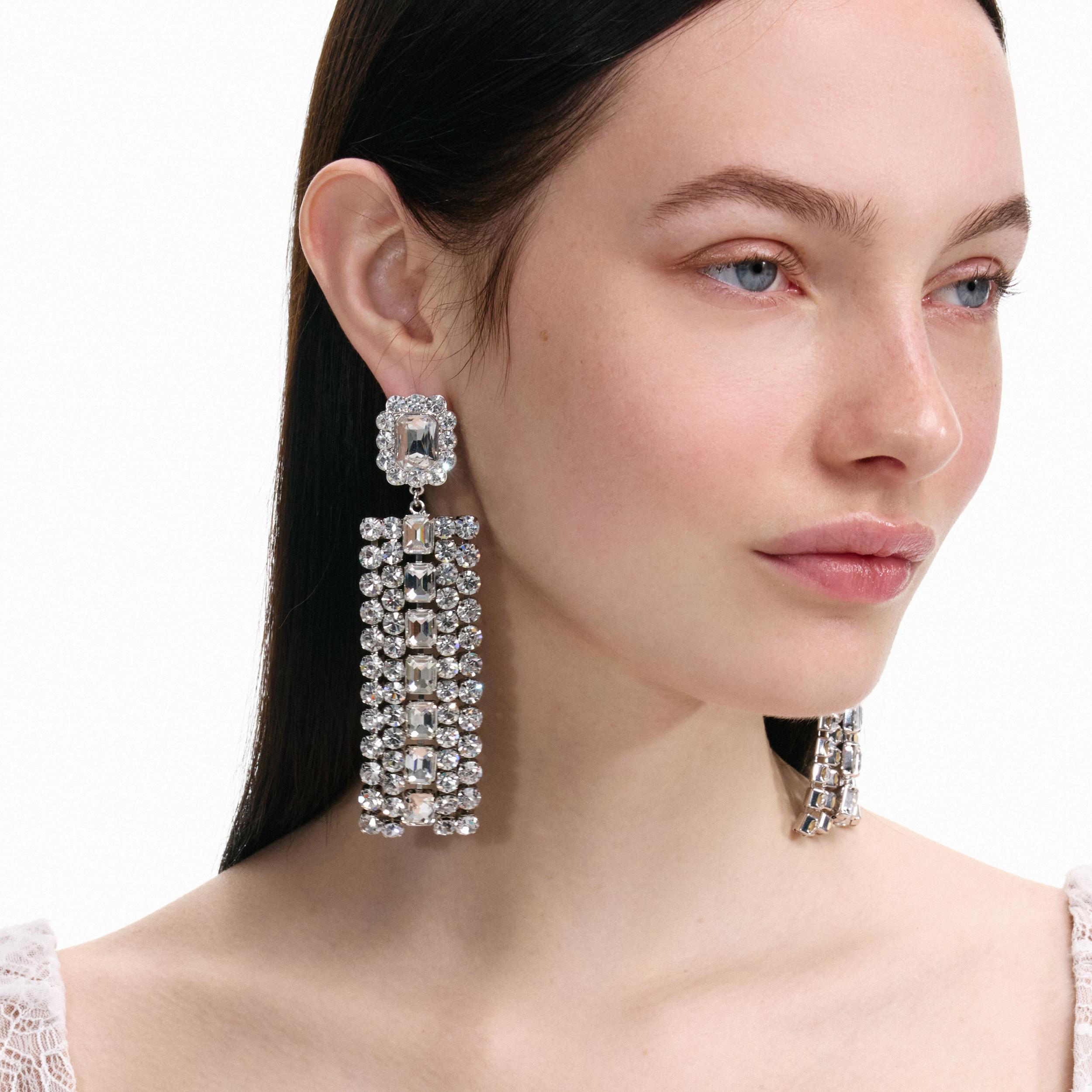Multi Crystal Droplet Earrings Product Image