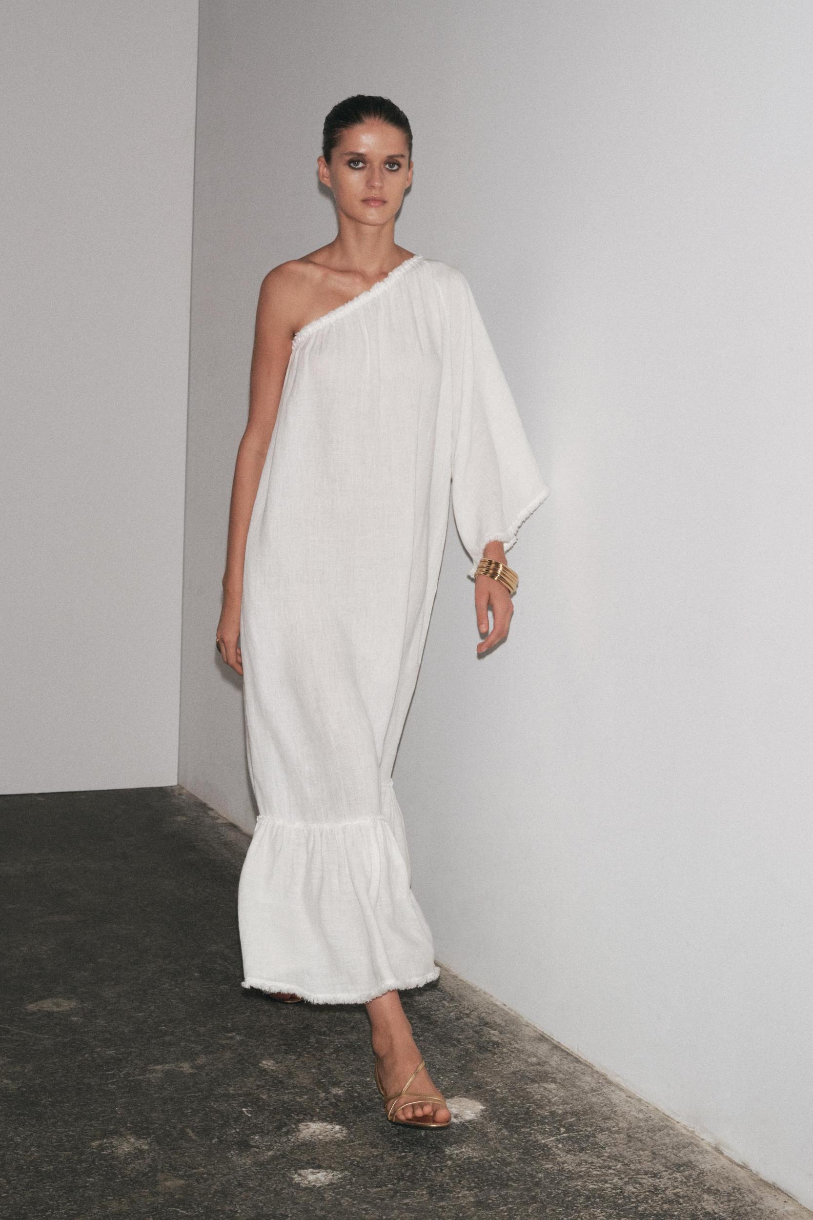 ZW COLLECTION 100% LINEN ASYMMETRIC DRESS Product Image