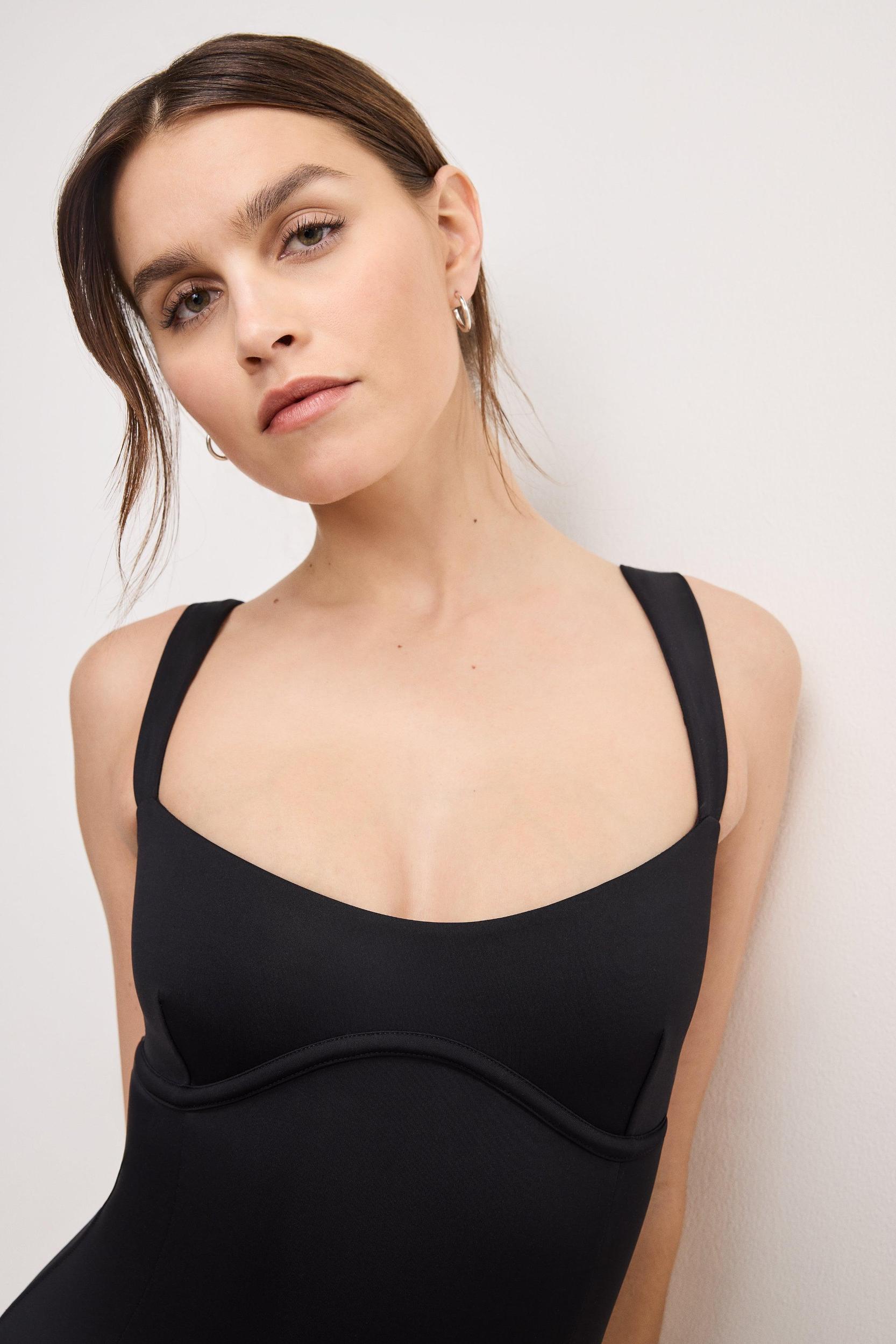 COMPRESSION SWEETHEART SWIMSUIT | BLACK001 Product Image