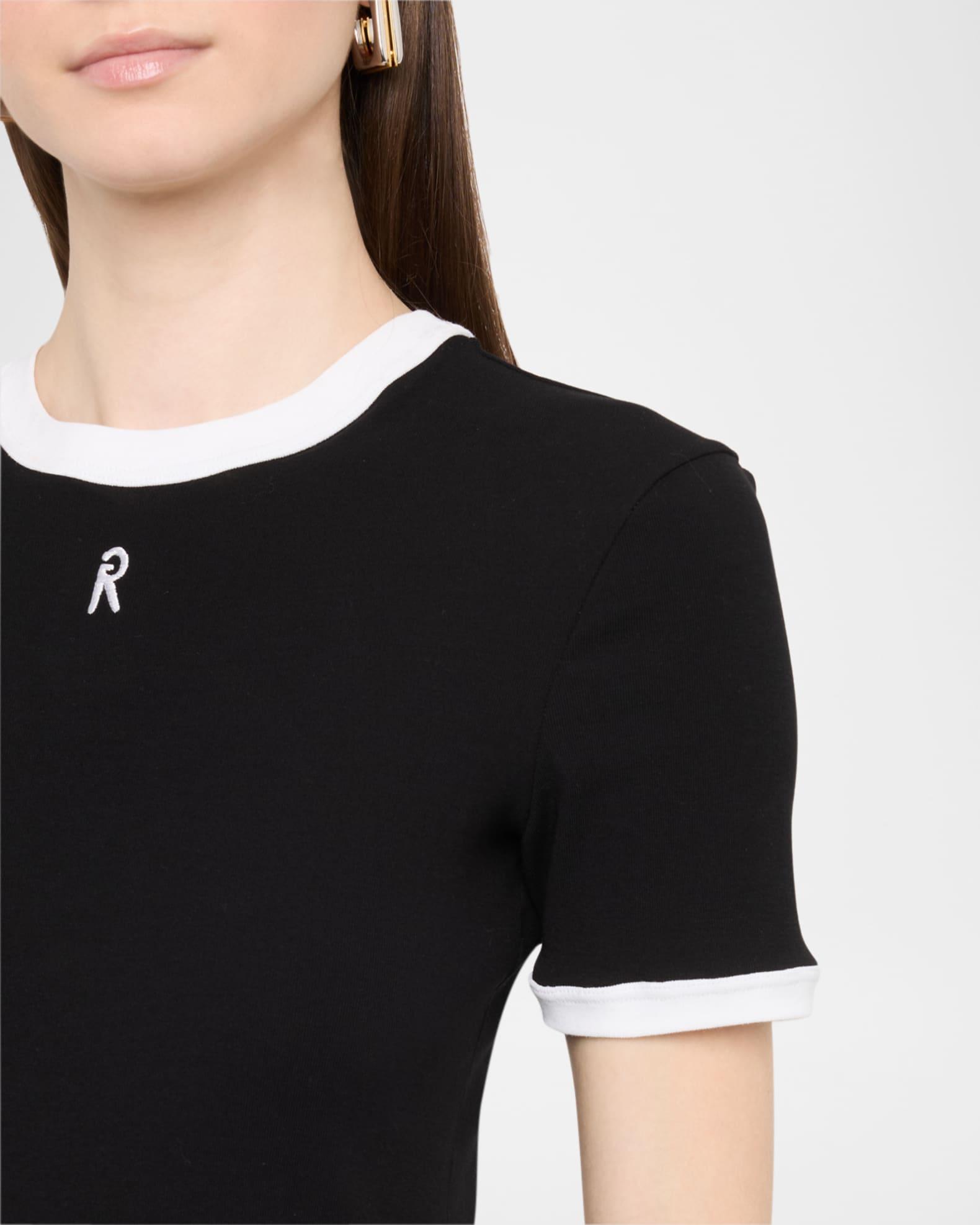 Contrast-Trim Short-Sleeve Slim T-Shirt Product Image