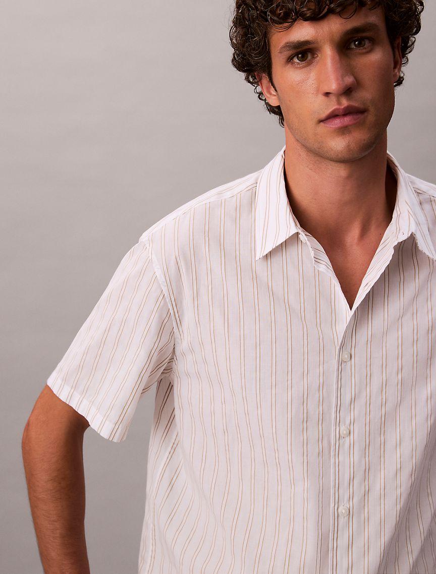 Stripe Relaxed Button-Down Shirt  Product Image