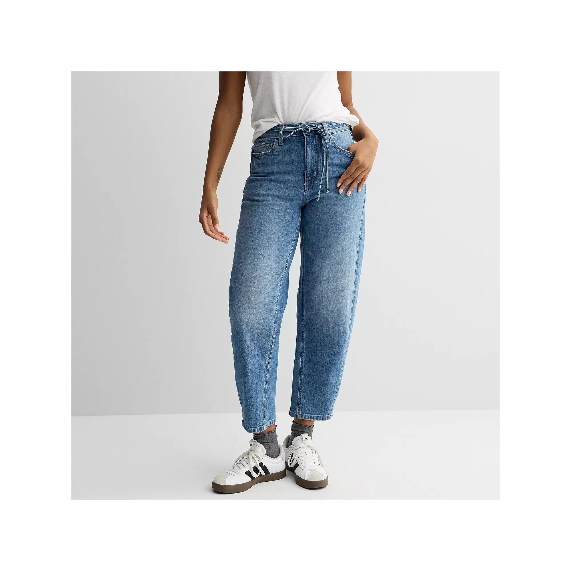 Juniors' SO® Tie Waist Barrel Jeans, Girl's, Size: 3, Medium Product Image