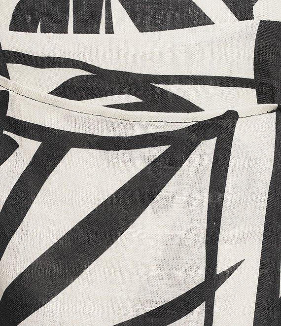 Antonio Melani Destiny Palm Printed Linen Square Neck Sleeveless Maxi Dress Product Image