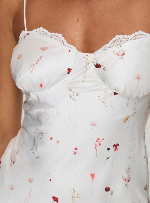 Snowbird Mini Dress White / Floral Product Image