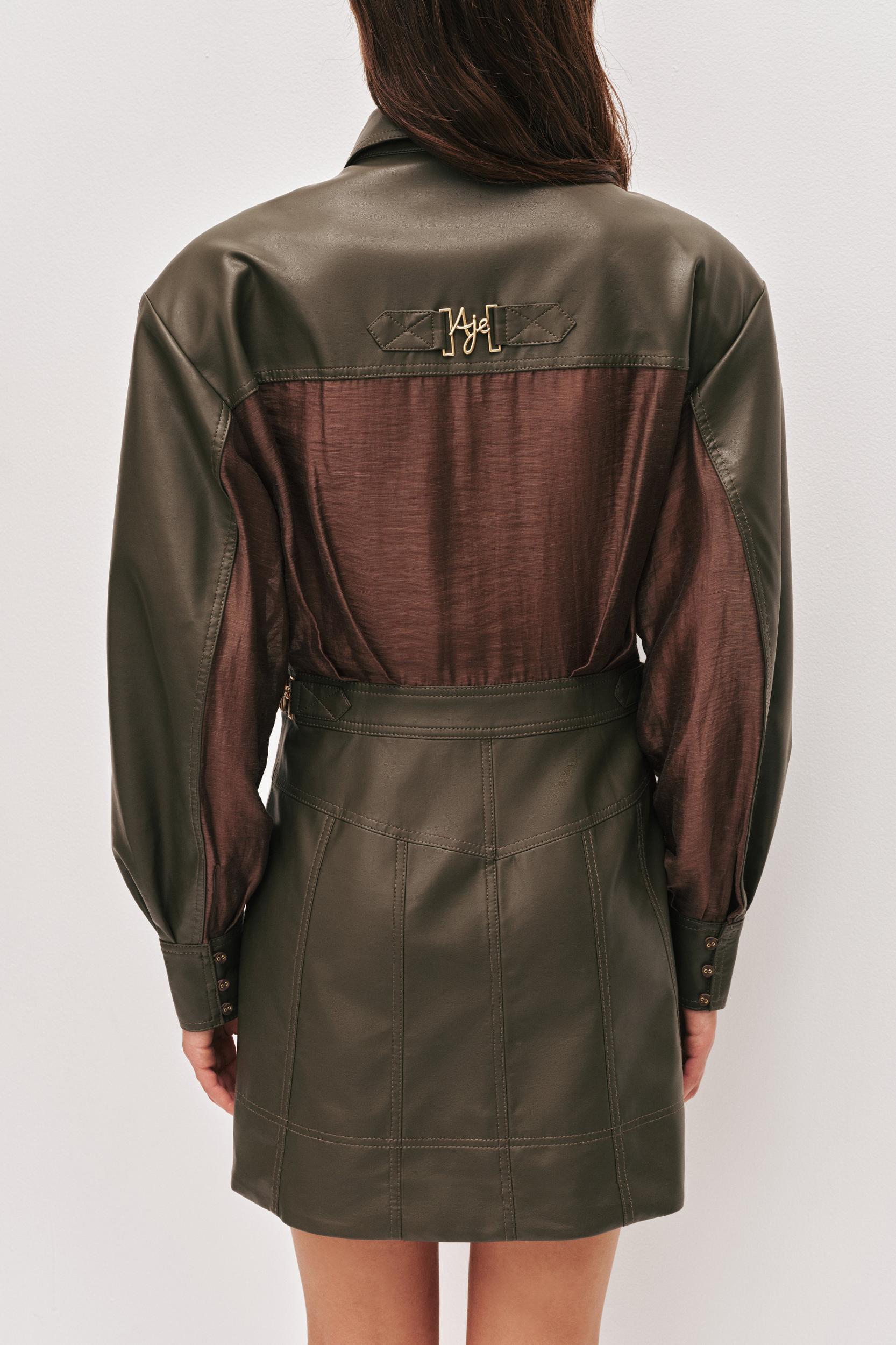 Darci Mini Dress-OLIVE / 4 Product Image