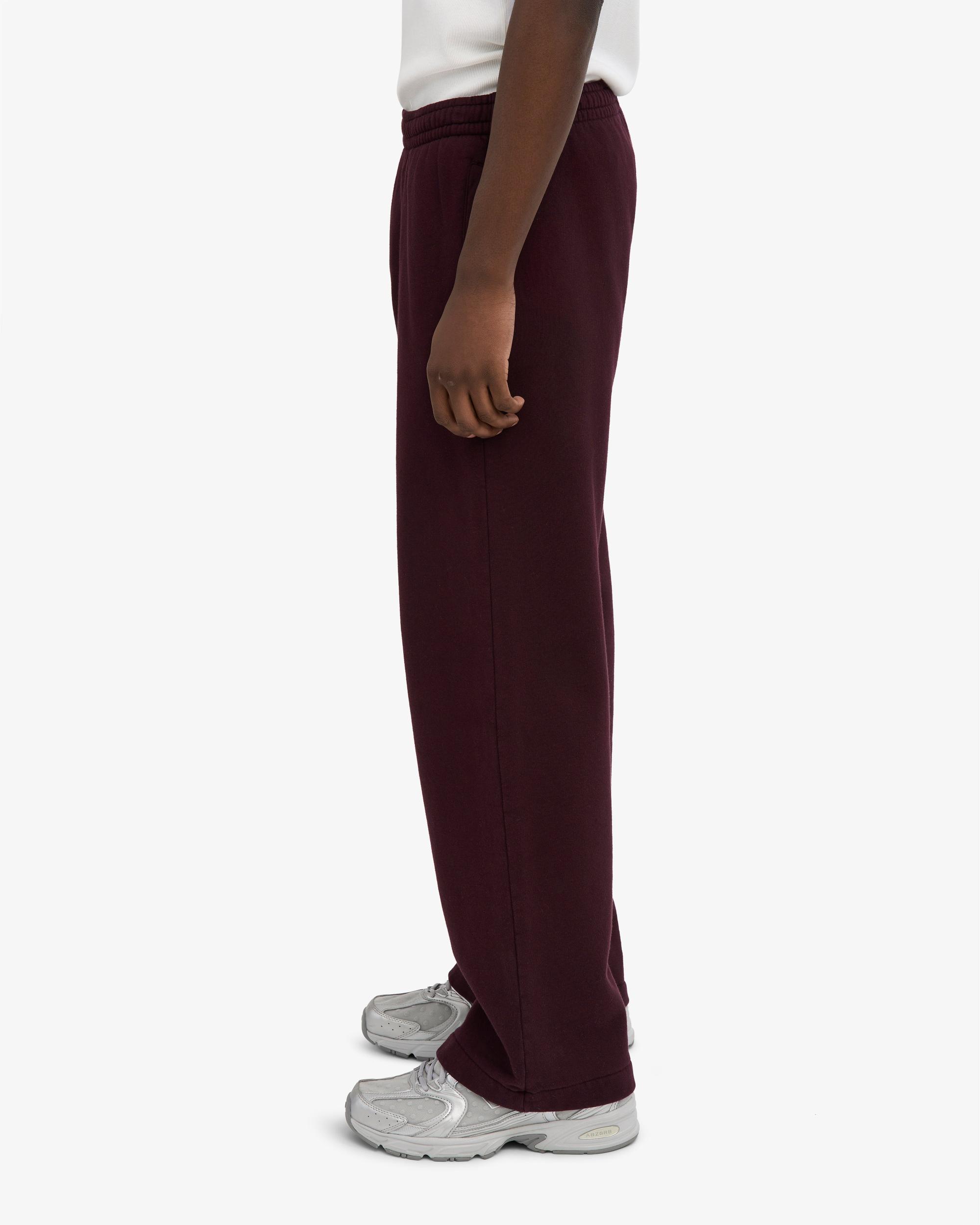 Organic Straight Leg Sweatpants - Oxblood Red Product Image