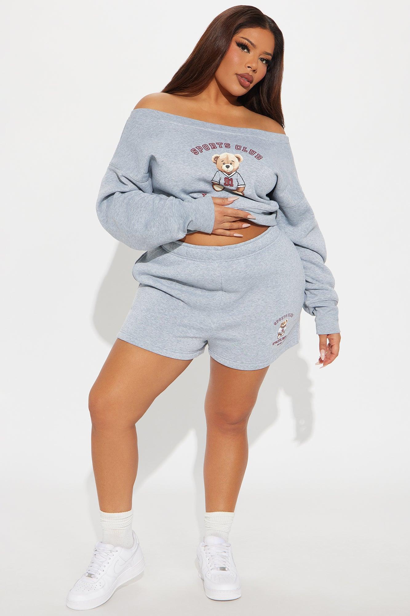 Teddy Sports Club Mini Shorts - Heather Grey Product Image