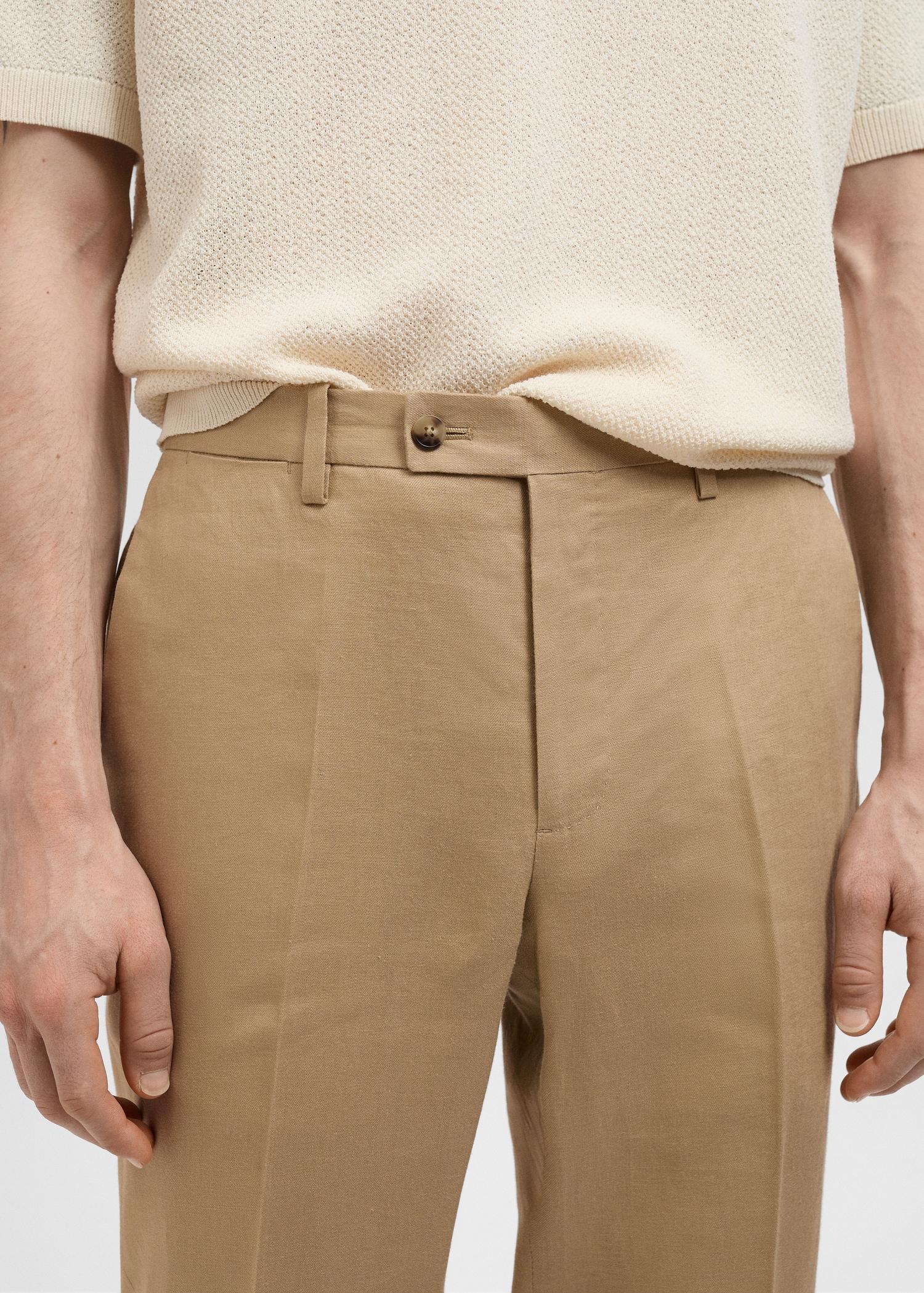 Amalfi 100% linen slim-fit suit pants - Men | MANGO USA Product Image