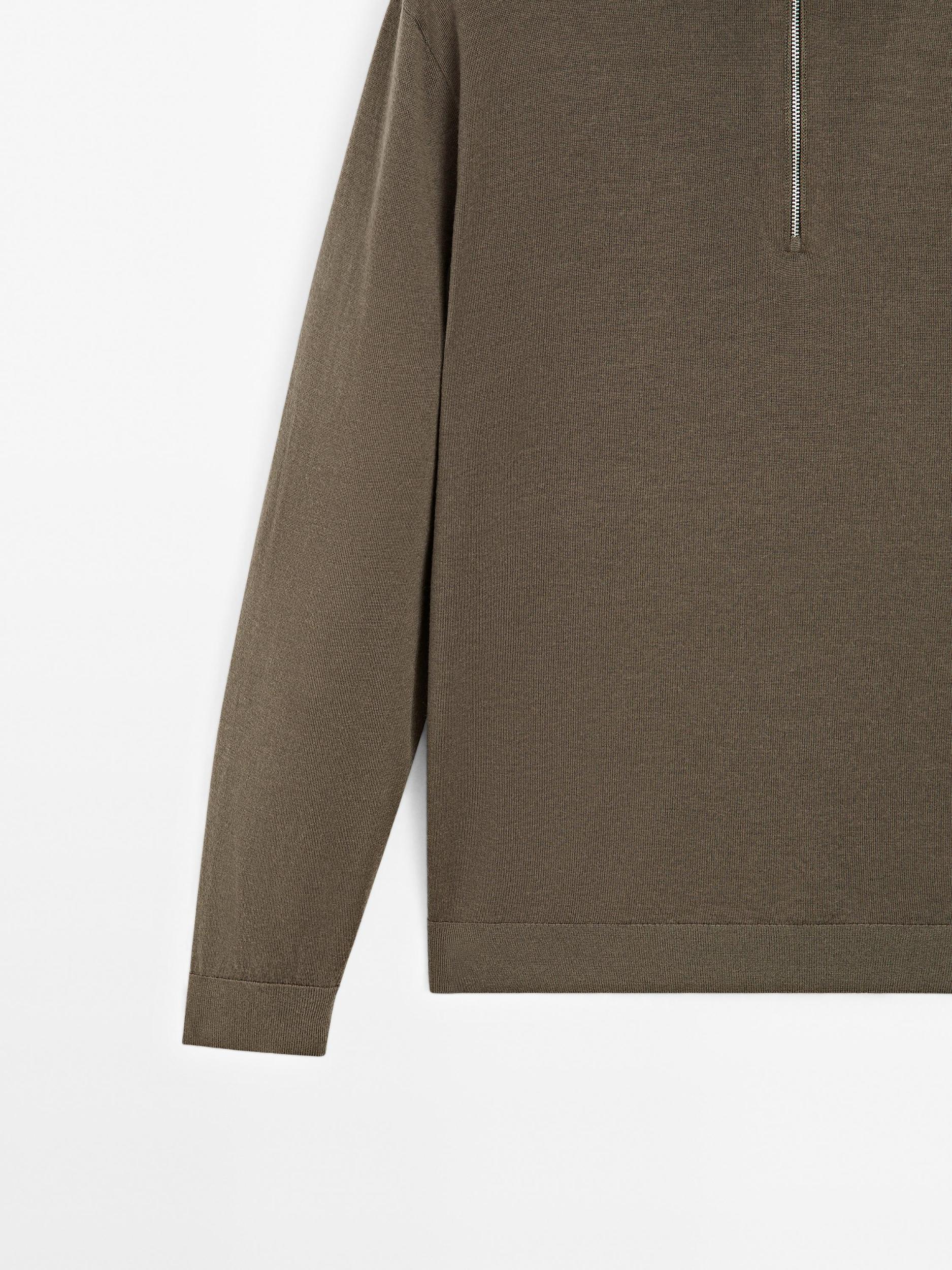 Quarter-zip knit sweater Product Image