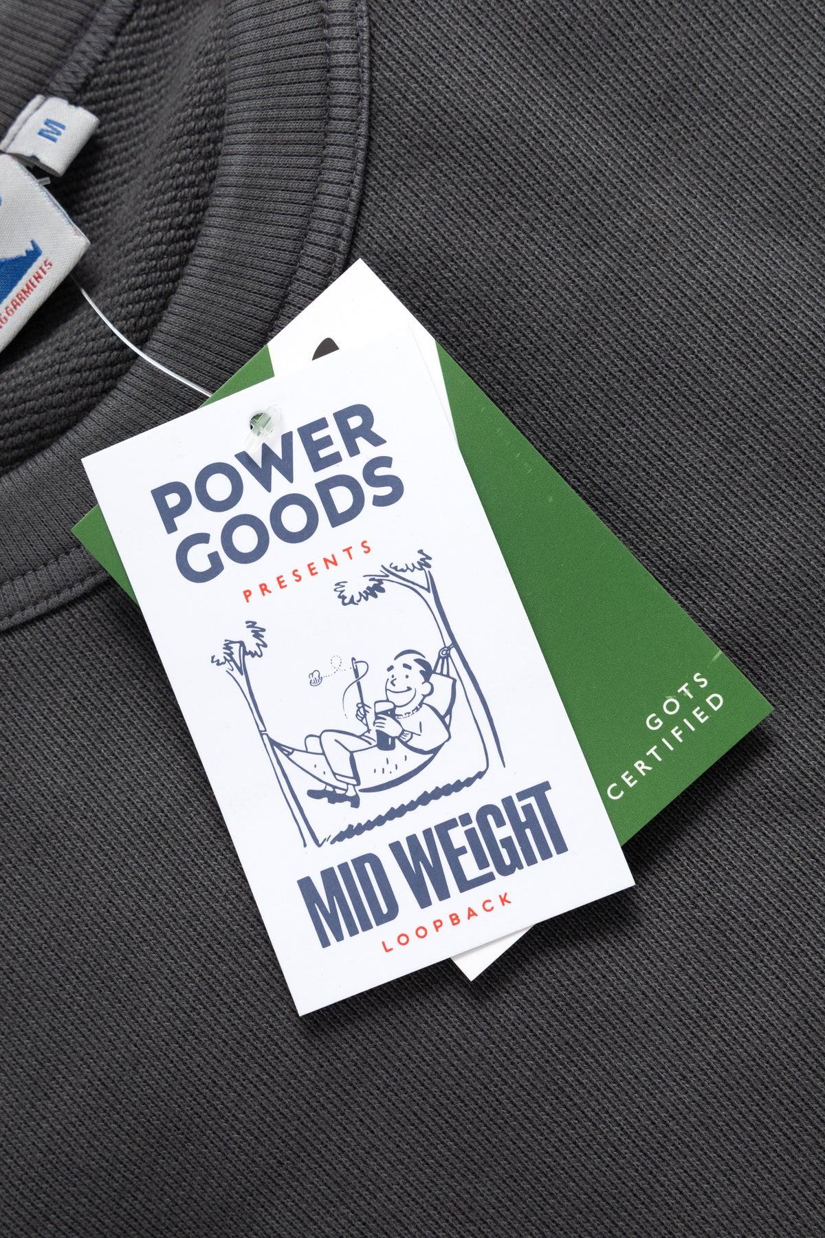 Power Goods - Loopback Crewneck - Washed Black Product Image