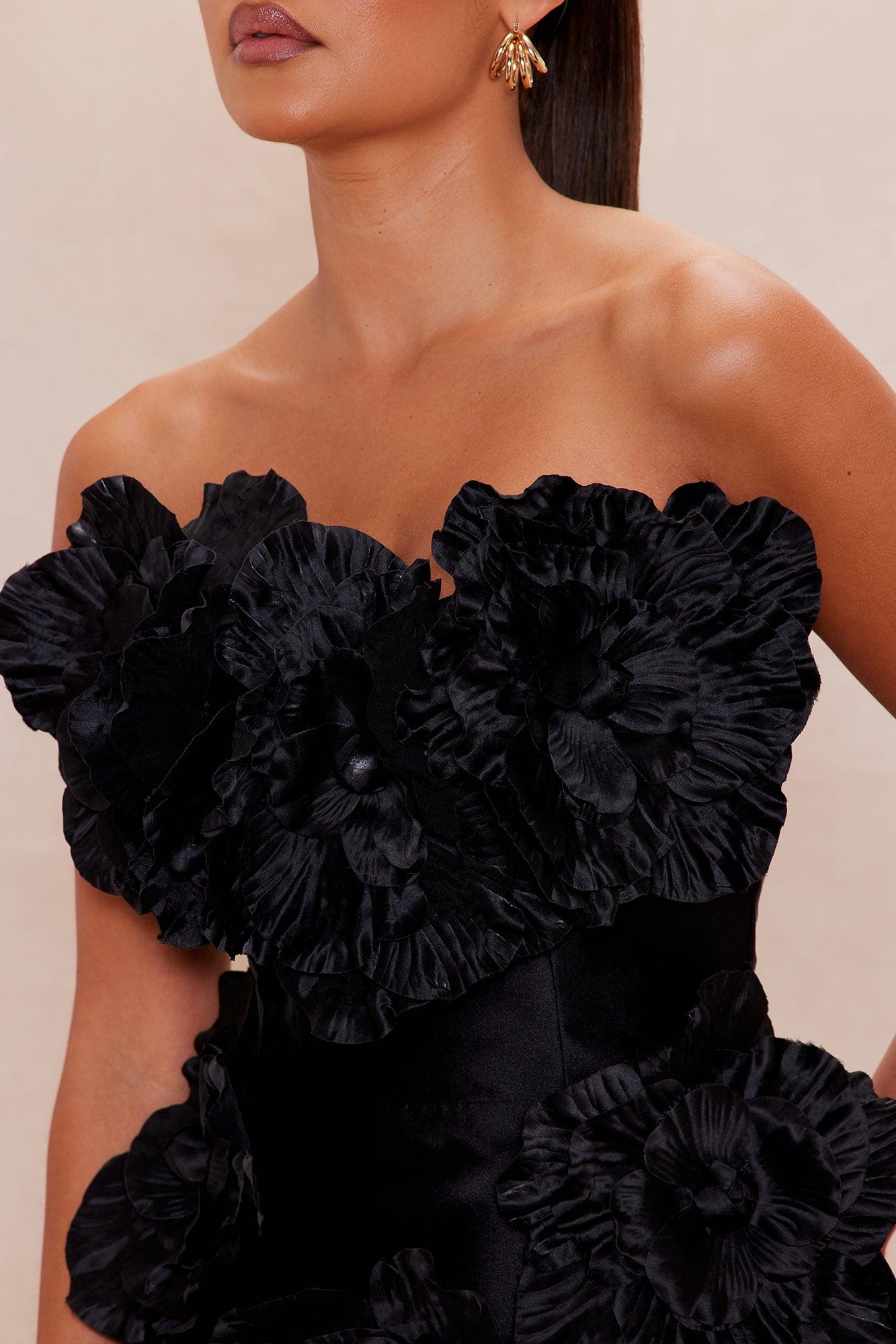 Dara Draped Taffeta Mini Dress - Black Female Product Image