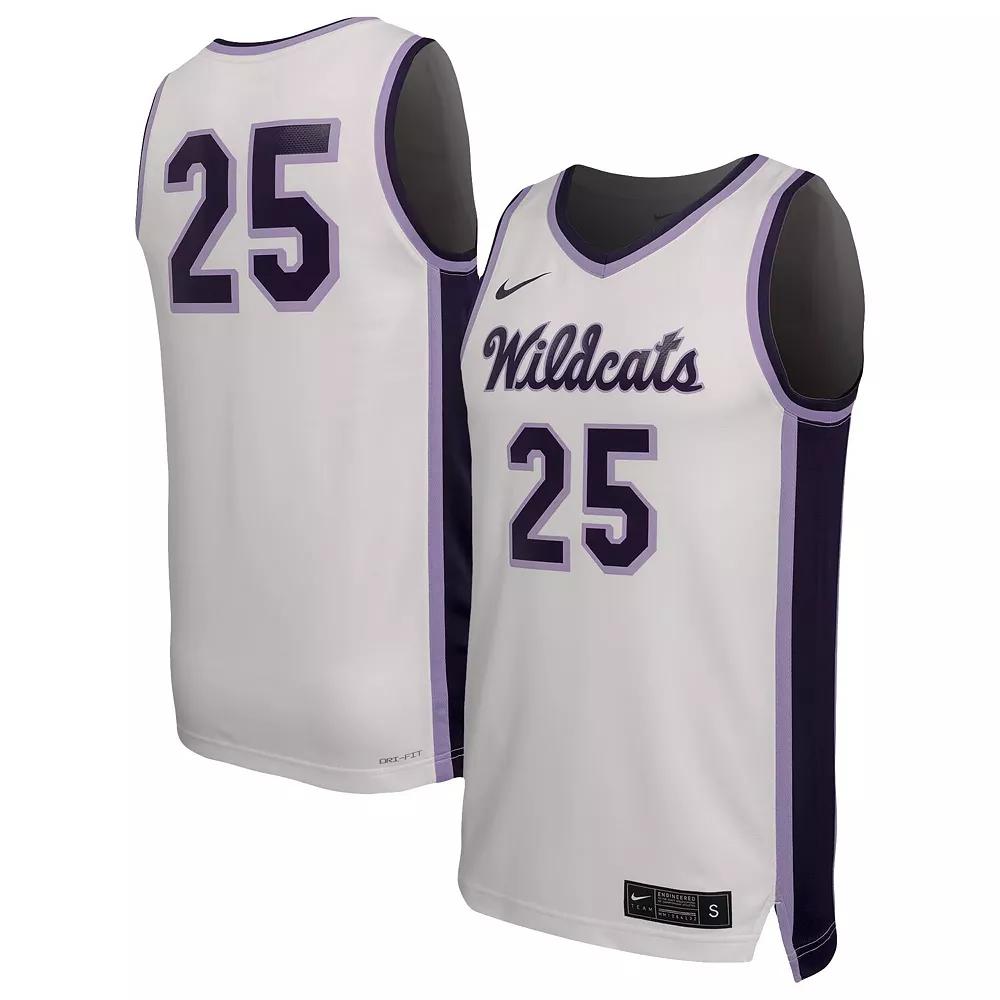 Men's Nike #25 White Kansas State Wildcats Replica Basketball Jersey, Adult Unisex,  Product Image