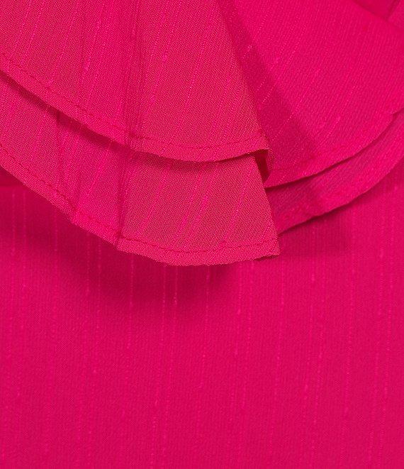 Moda Tara Plus Size Chiffon Ruffled Faux Wrap Dress Product Image