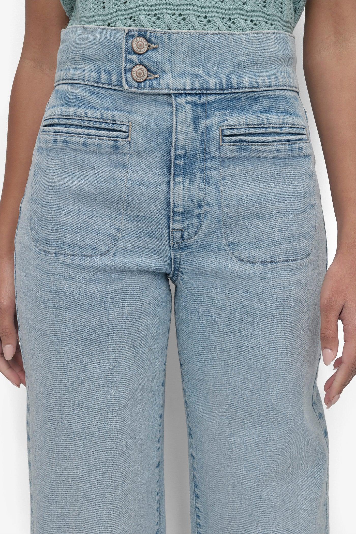 HIGH Rise Length DOUBLE BUTTON TAB WIDE LEG Product Image