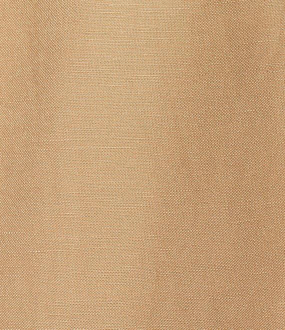 Calvin Klein Linen Blend Contrast Lining Long Satin Roll-Tab Sleeve Coordinating Open Front Jacket Product Image