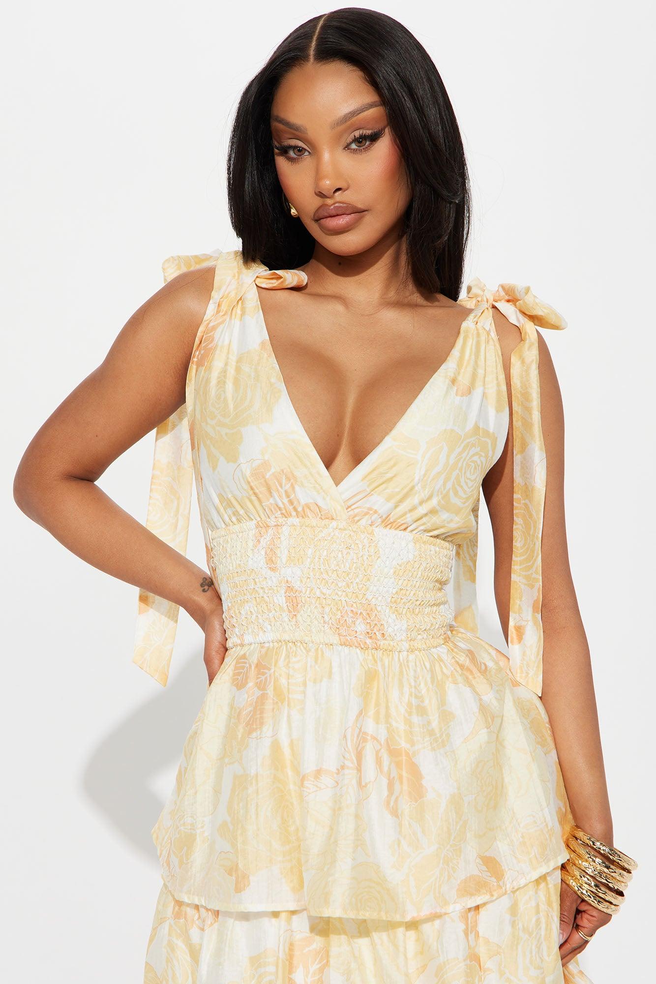 Maura Tiered Maxi Dress - Yellow/combo Product Image