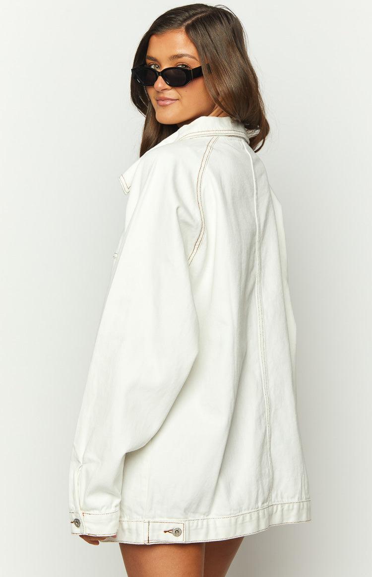 Sally White Oversized Denim Jacket Product Image