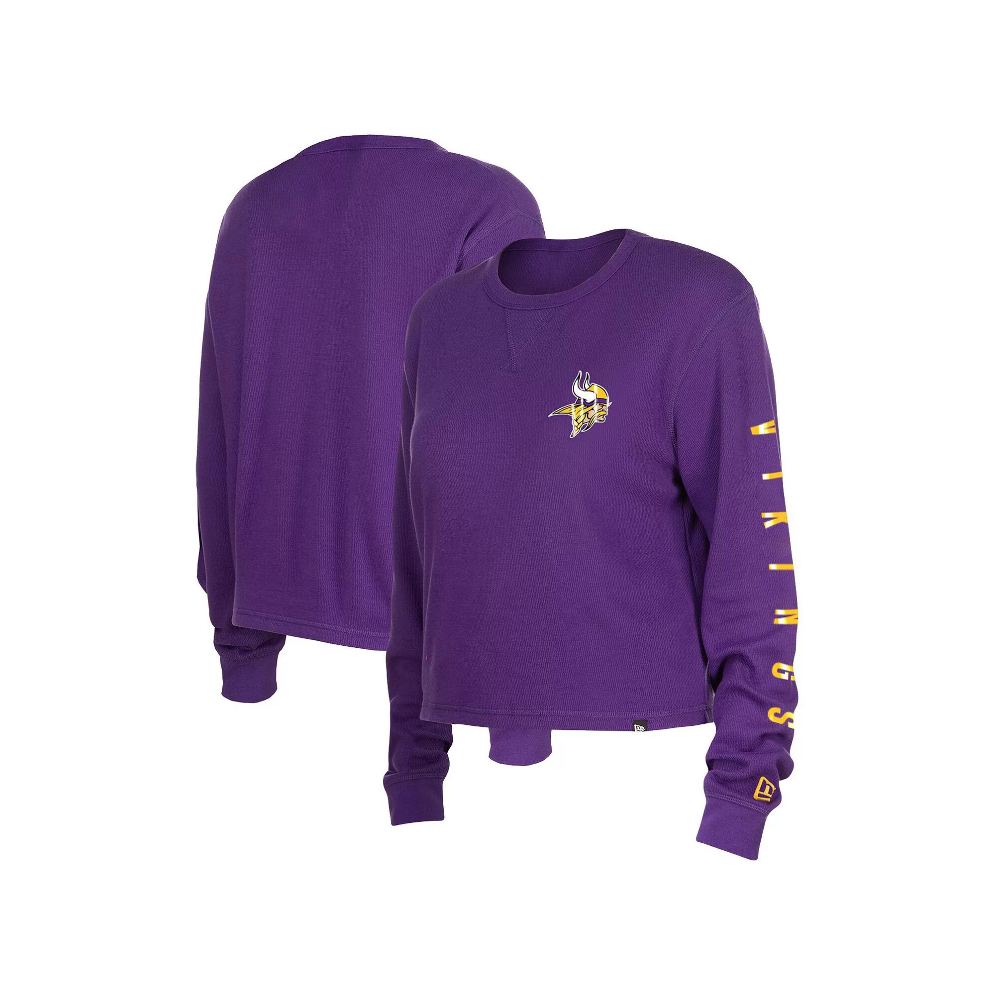 Women's New Era Purple Minnesota Vikings Thermal Crop Long Sleeve T-Shirt,  Product Image
