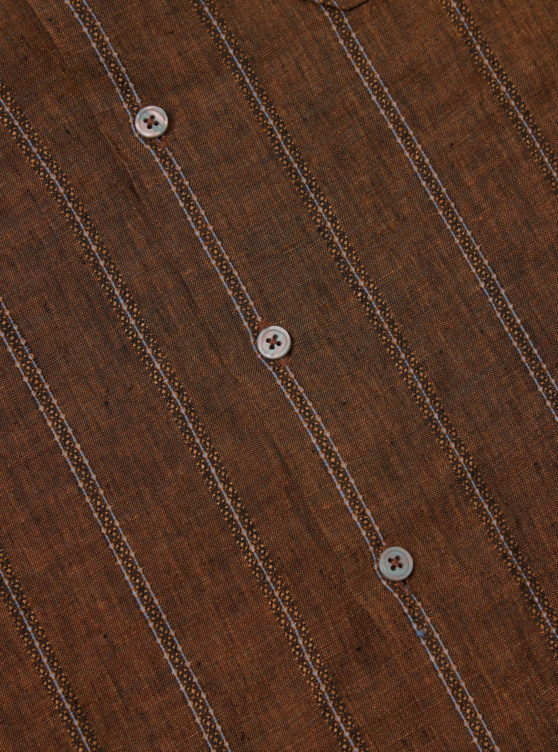 Brown Stripe Linen Road Shirt Product Image