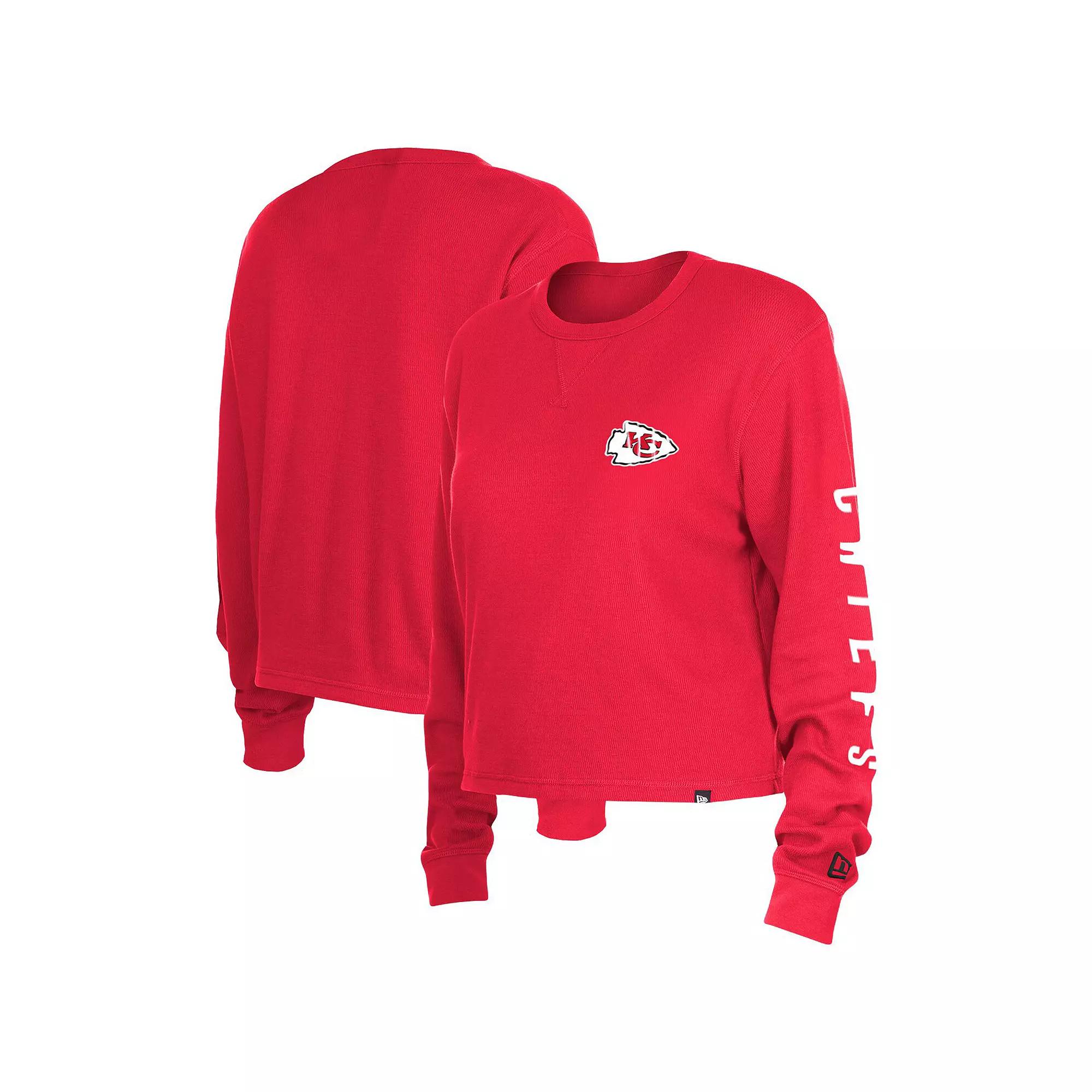 Women's New Era Red Kansas City Chiefs Sport Night Thermal Long Sleeve T-Shirt,  Product Image