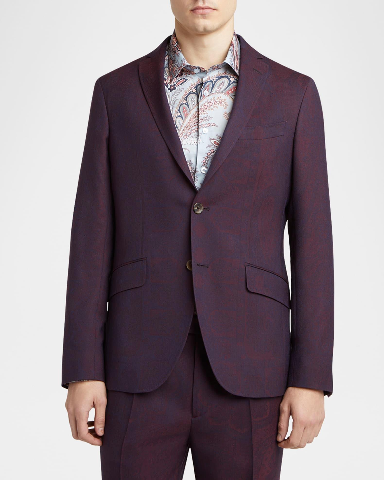 Men's Wool Jacquard Two-Button Sport Coat Product Image