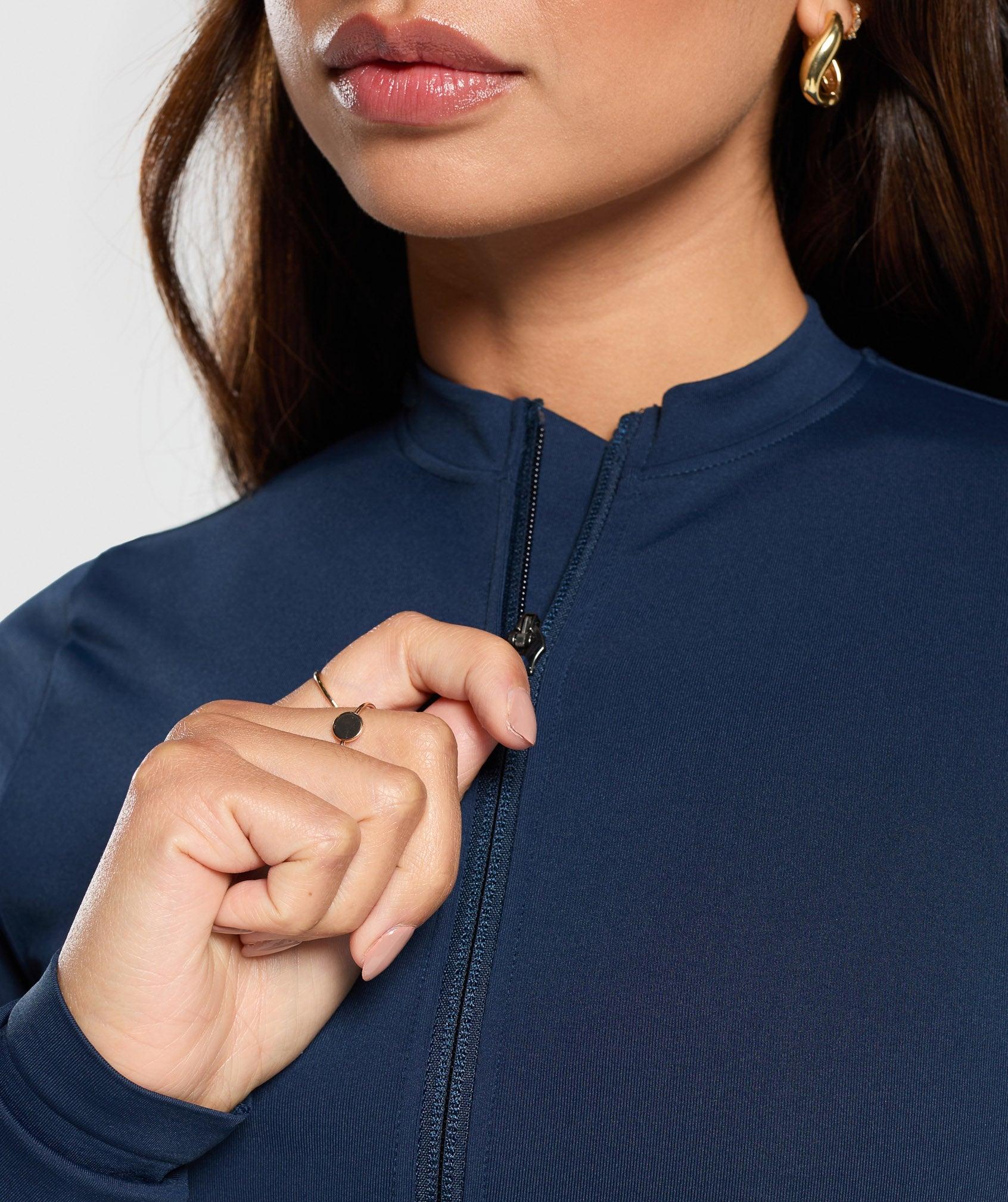 Gymshark Everyday Seamless Zip Tracktop - Navy Female Product Image