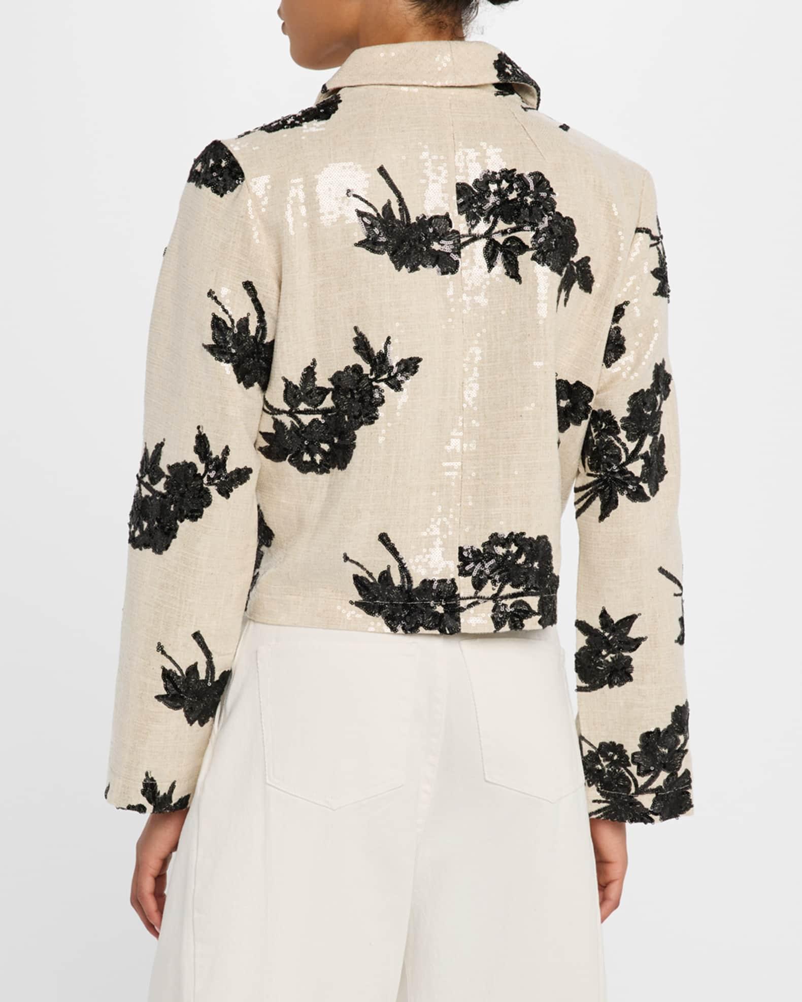 Sequined Linen Crop Jacket Product Image