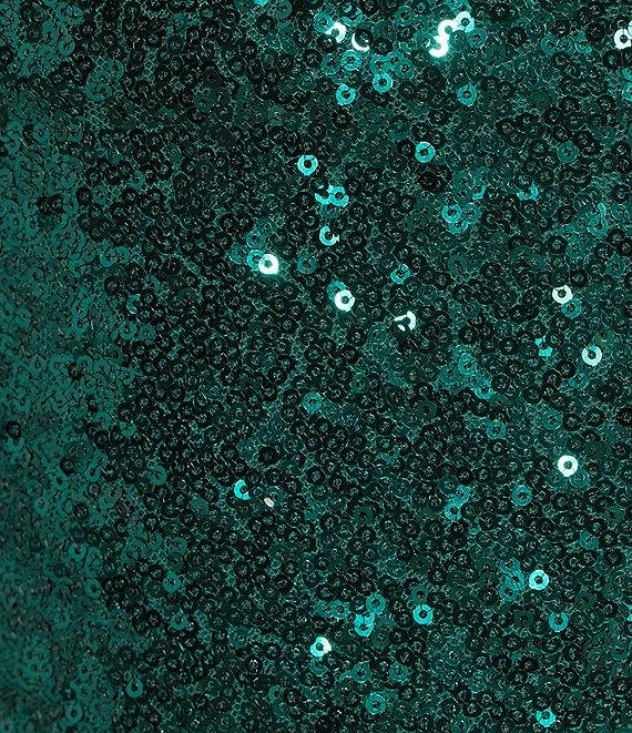 Midnight Doll Sequin V-Neck Criss Cross Back Side Slit Long Dress Product Image