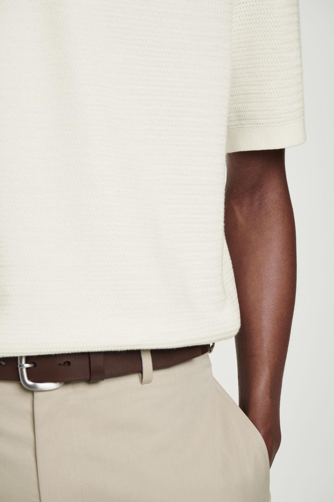 TEXTURED KNITTED COTTON T-SHIRT Product Image