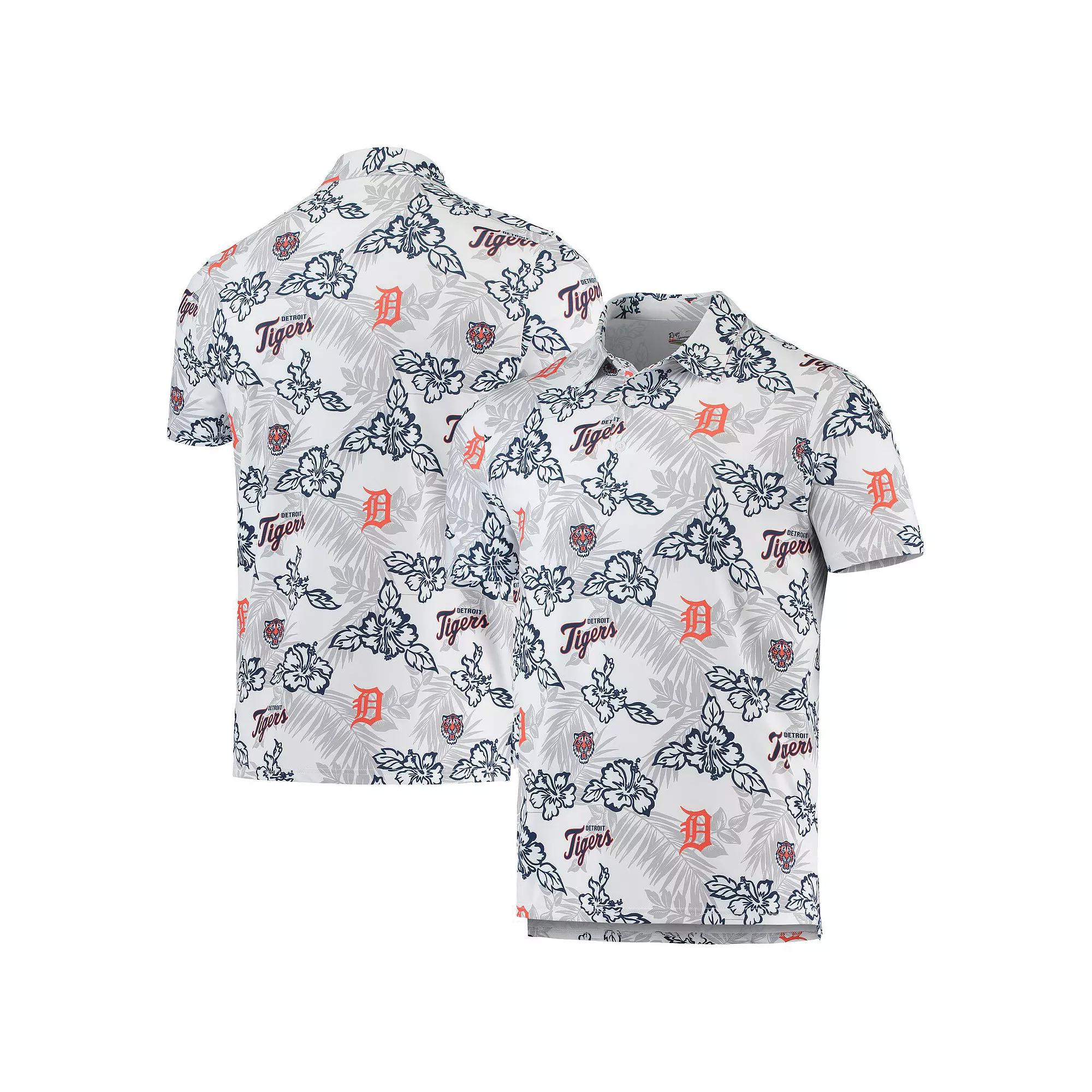 Men's Reyn Spooner White Detroit Tigers Performance Polo, Size: Medium Product Image