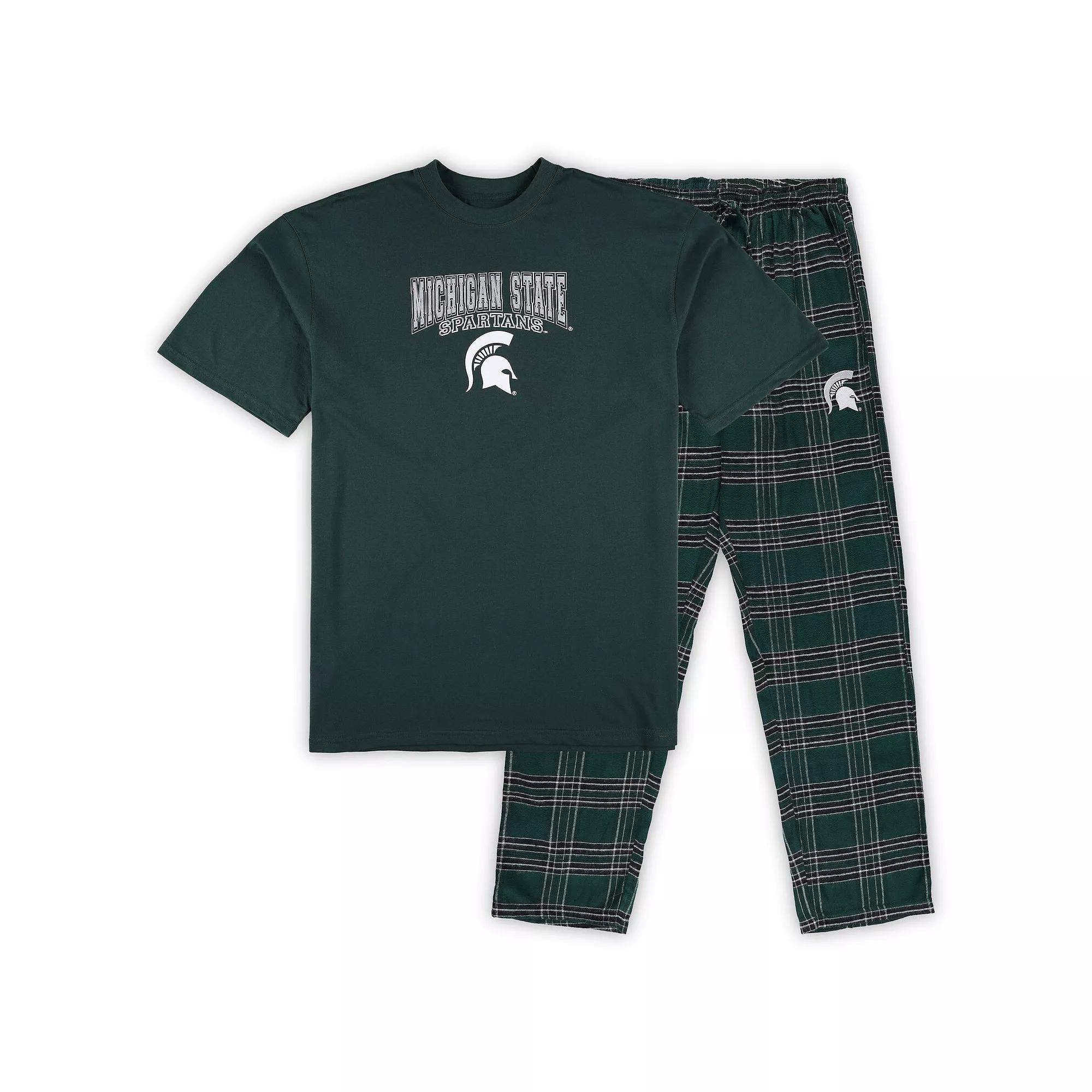Men's Profile Green Michigan State Spartans Big & Tall 2-Pack T-Shirt & Flannel Pants Set,  Product Image